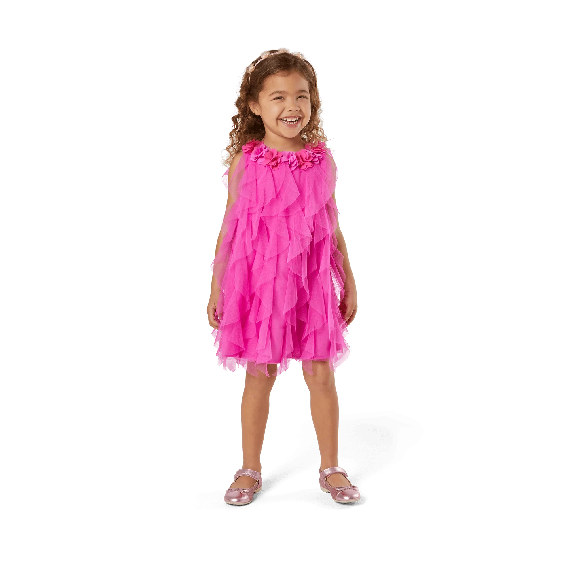 Party-Pink Birthday Dress for Little Girls (Bitty Baby®)