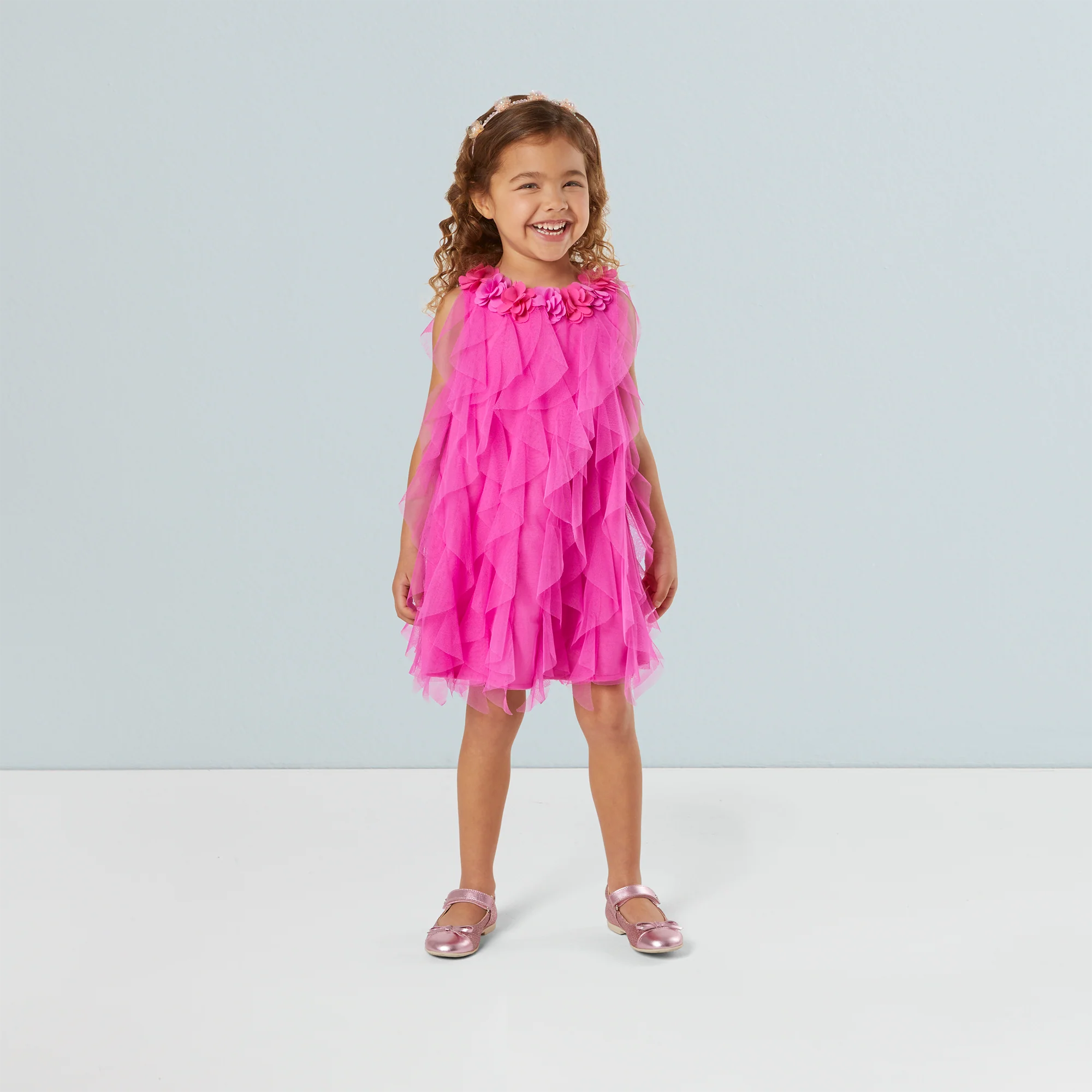 Party-Pink Birthday Dress for Little Girls (Bitty Baby®)