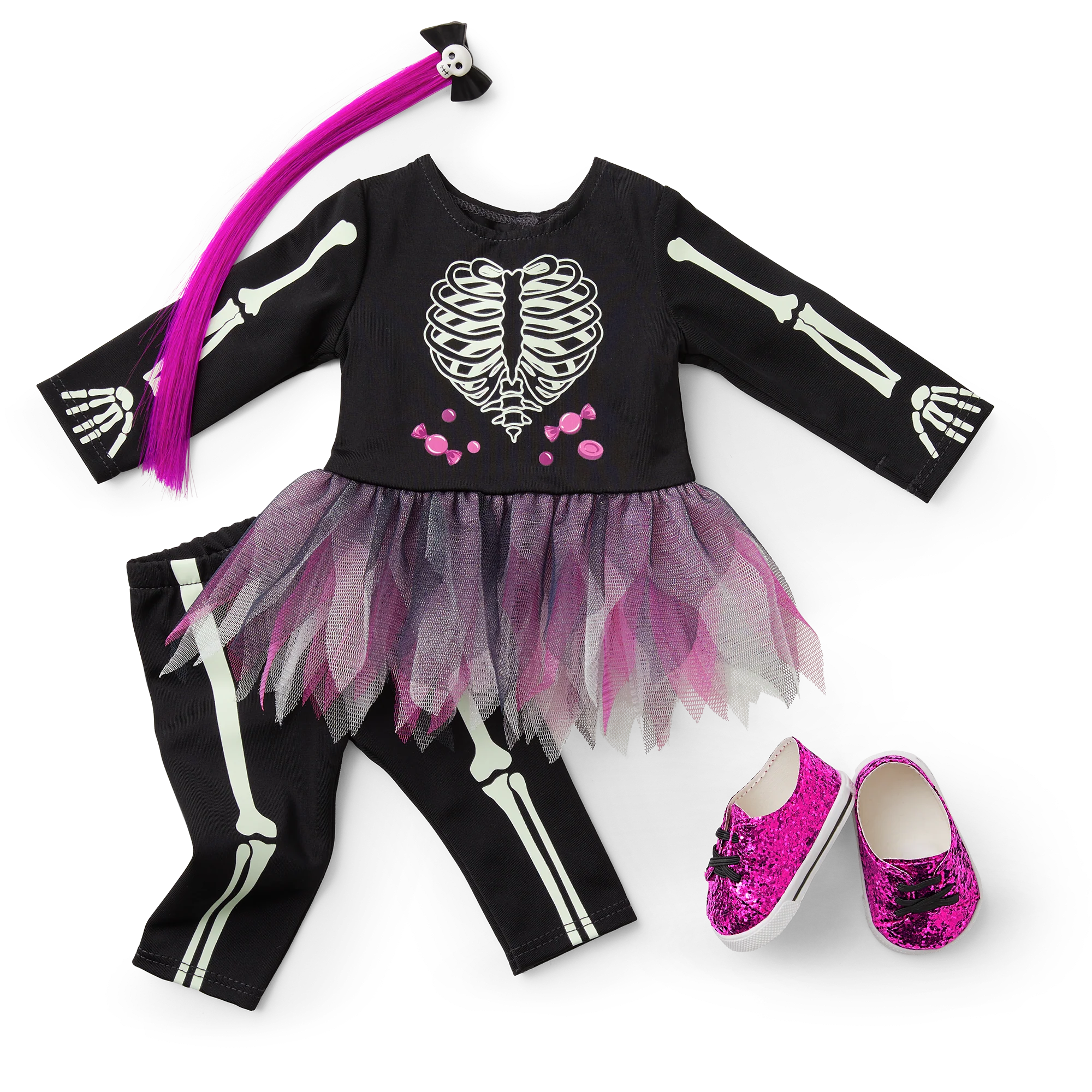 You Glow, Girl! Skeleton Costume for 18-inch Dolls