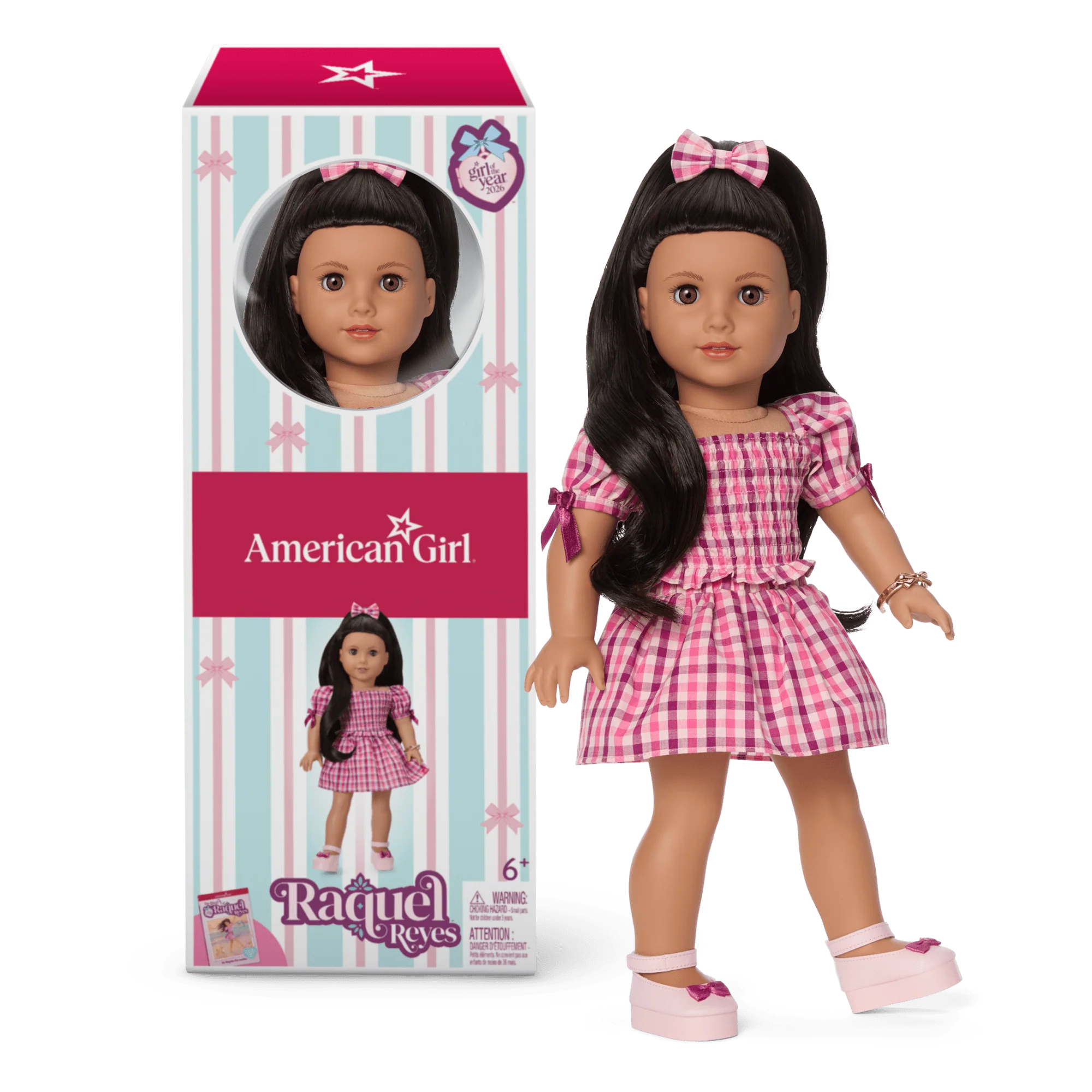 Raquel’s™ Gingham Ruffle Outfit for Girls & 18-inch Dolls + Raquel Doll (Girl of the Year™ 2026)