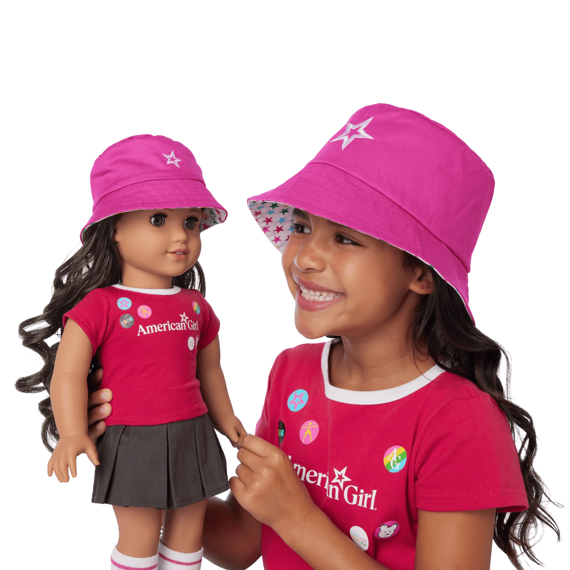 AG™ Star Bucket Hat Set for Girls & Dolls