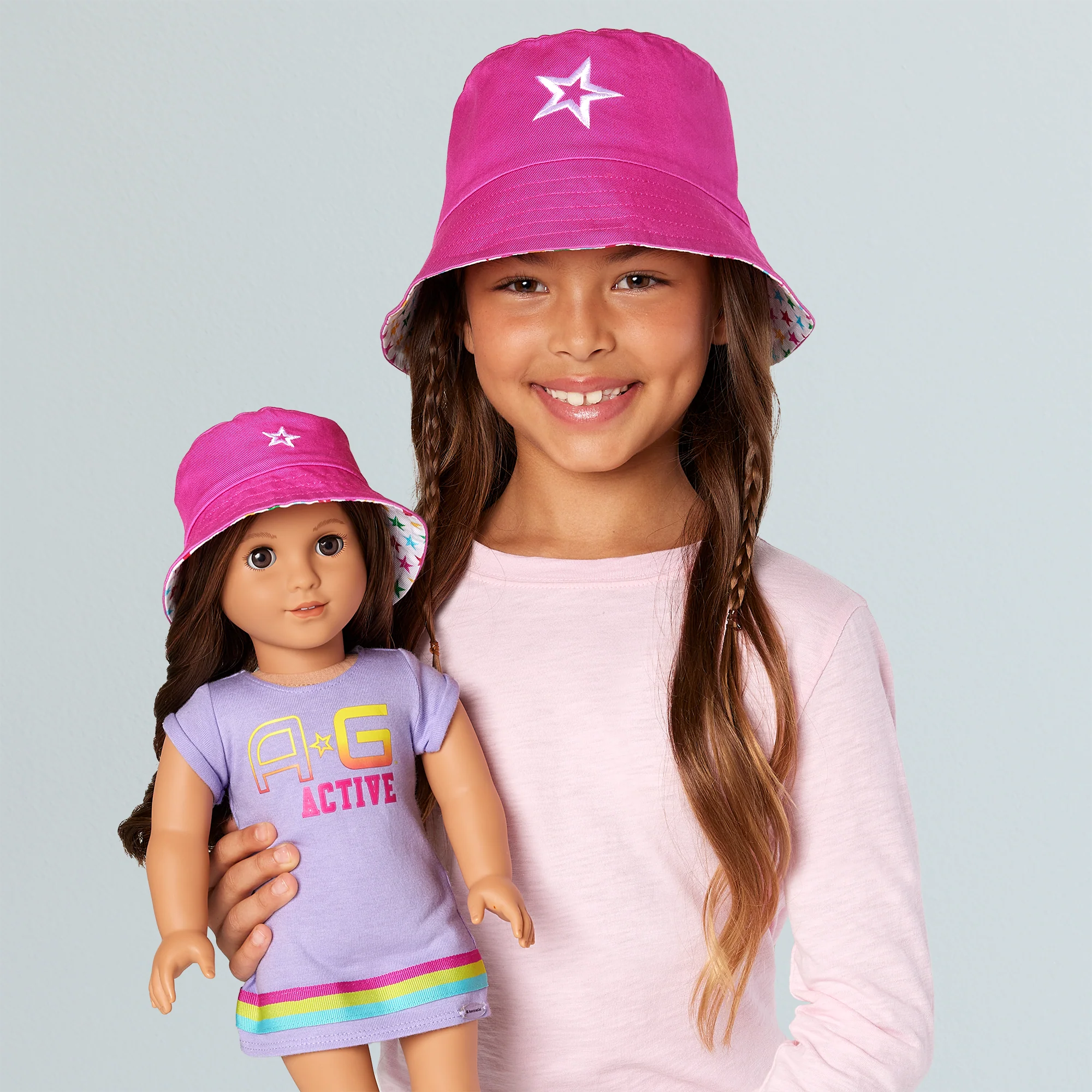AG™ Star Bucket Hat Set for Girls & Dolls