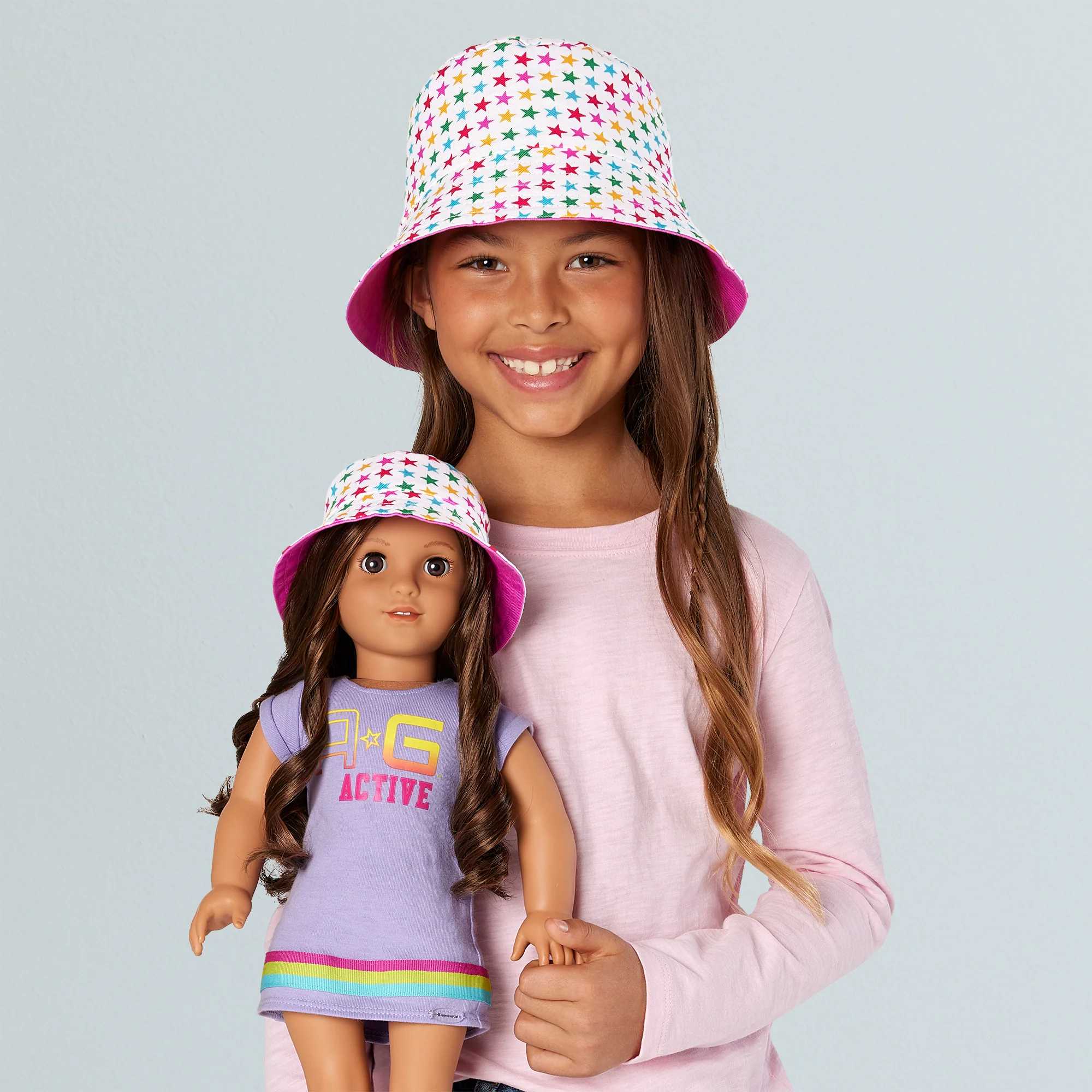 AG™ Star Bucket Hat Set for Girls & Dolls