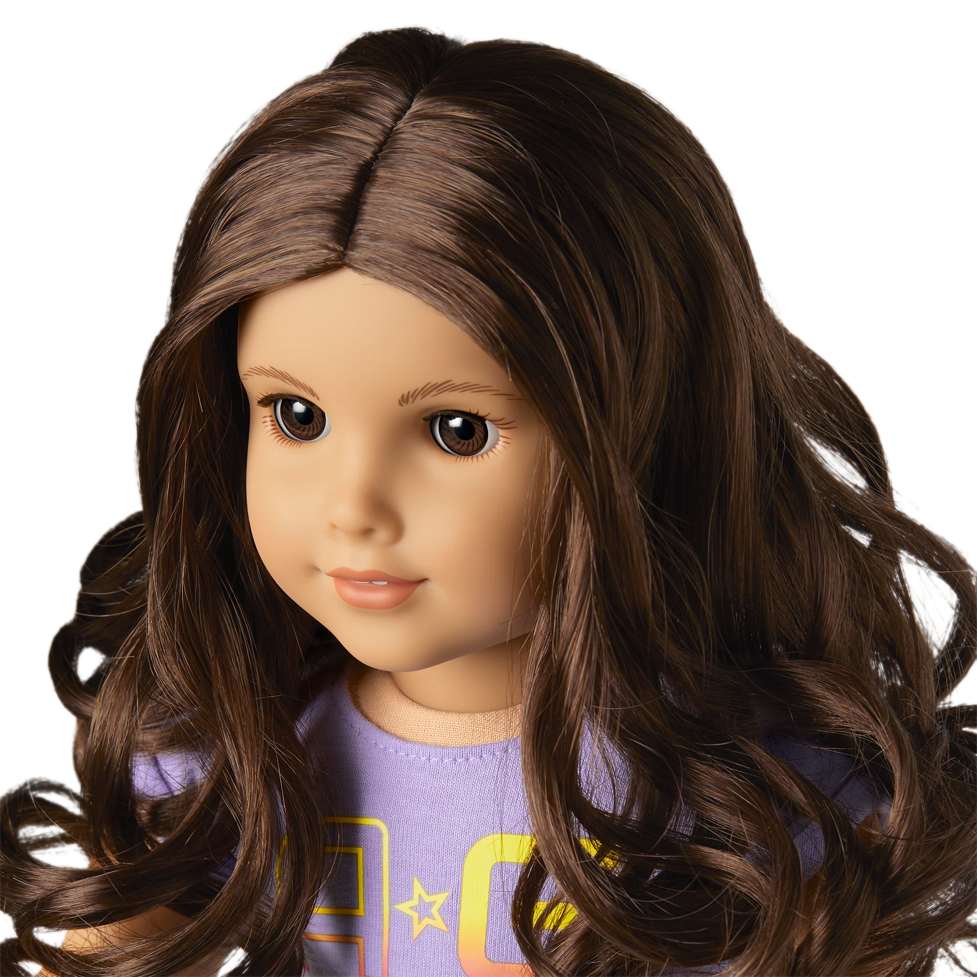 Truly Me™ 18-inch Doll #121 with curly dark-brown hair