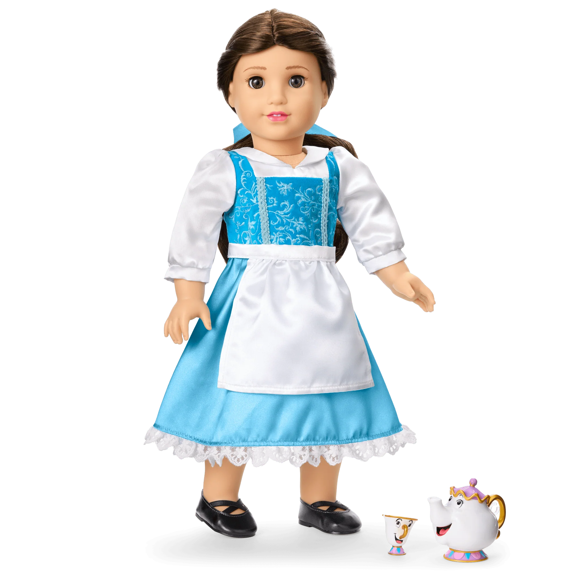 American Girl® Disney Princess Belle Blue Dress, Mrs. Potts, Chip & Accessories for 18-inch Dolls