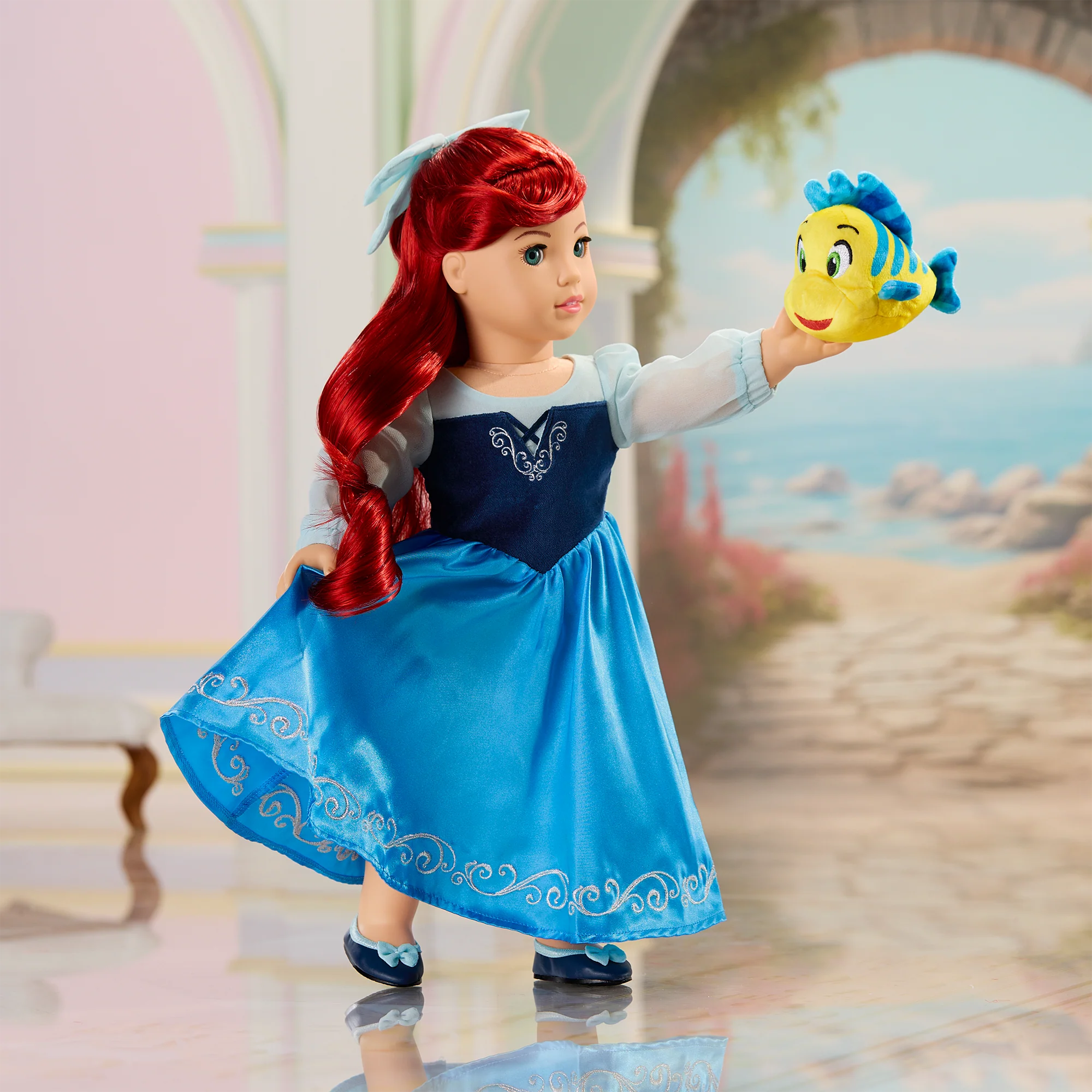 American Girl® Disney Princess Ariel Day Dress, Flounder & Accessories for 18-inch Dolls 10 American Girl® Disney Princess Ariel Day Dress, Flounder & Accessories for 18-inch Dolls