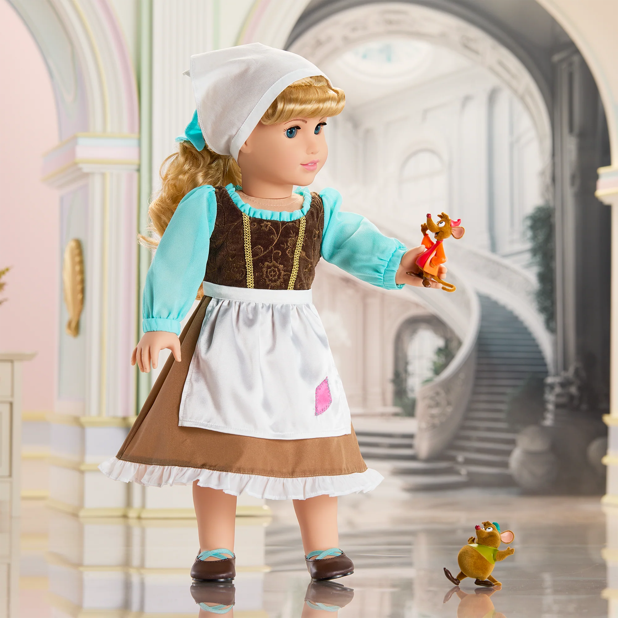 American Girl® Disney Princess Cinderella Day Dress, Friends & Accessories for 18-inch Dolls 10 American Girl® Disney Princess Cinderella Day Dress, Friends & Accessories for 18-inch Dolls