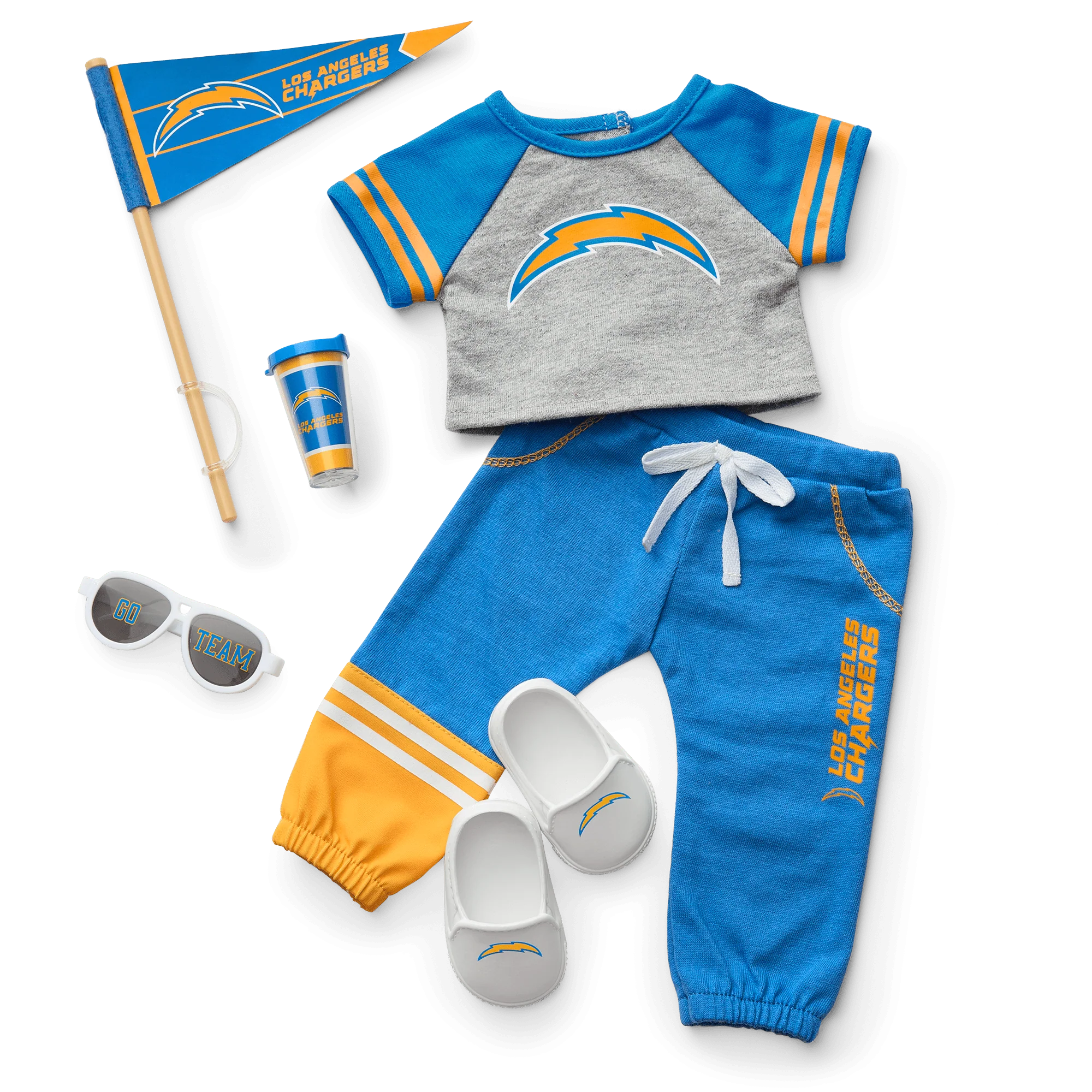 American Girl® x NFL Los Angeles Chargers Fan Outfit & Accessories for 18-inch Dolls