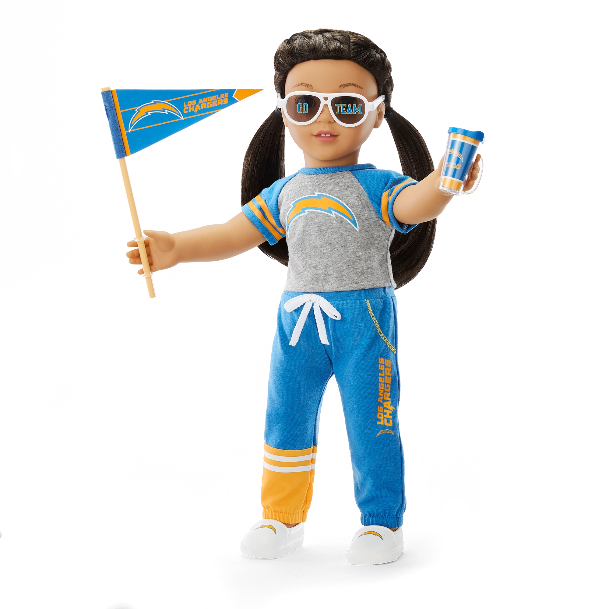 American Girl® x NFL Los Angeles Chargers Fan Outfit & Accessories for 18-inch Dolls