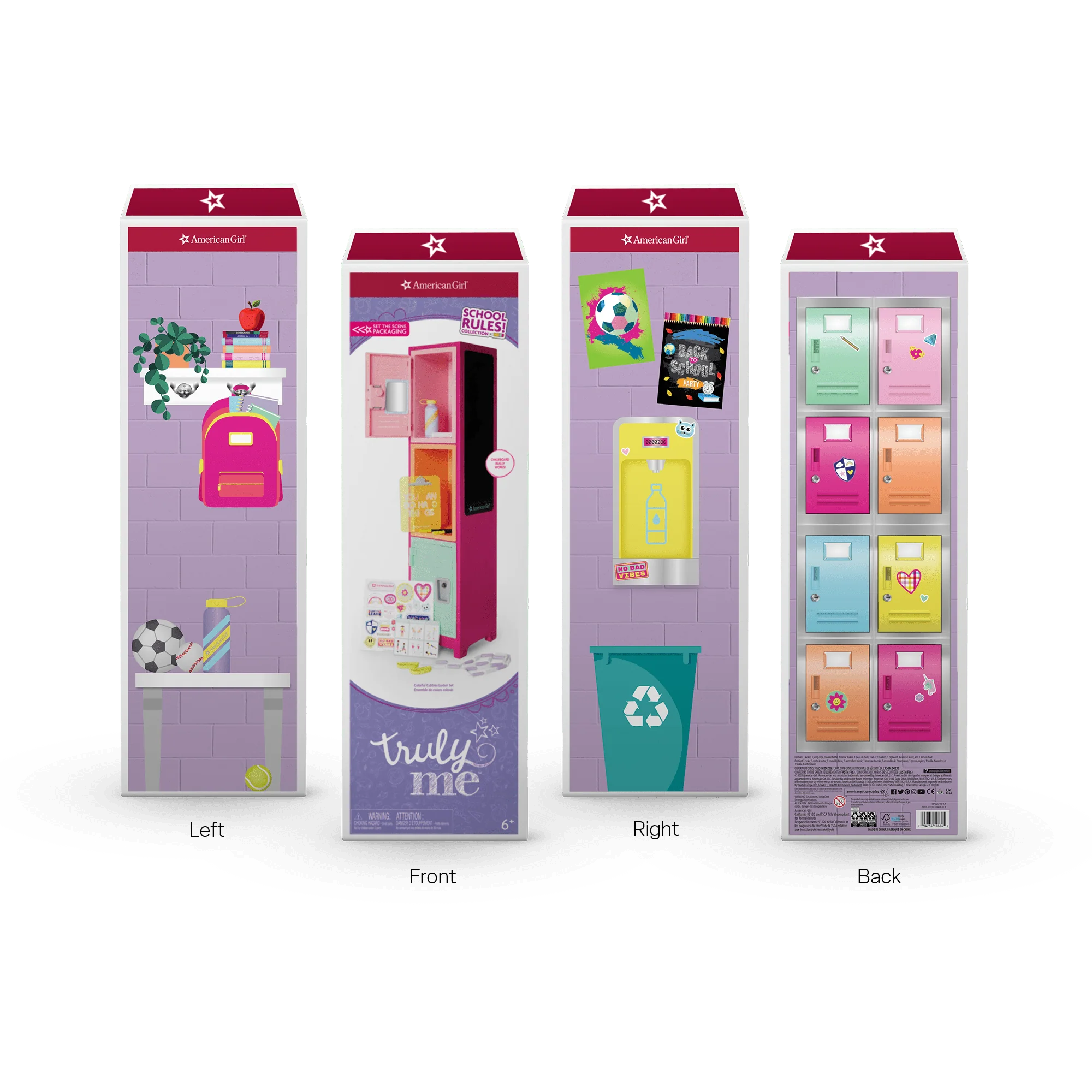 Colorful Cubbies Locker Set for 18-inch Dolls