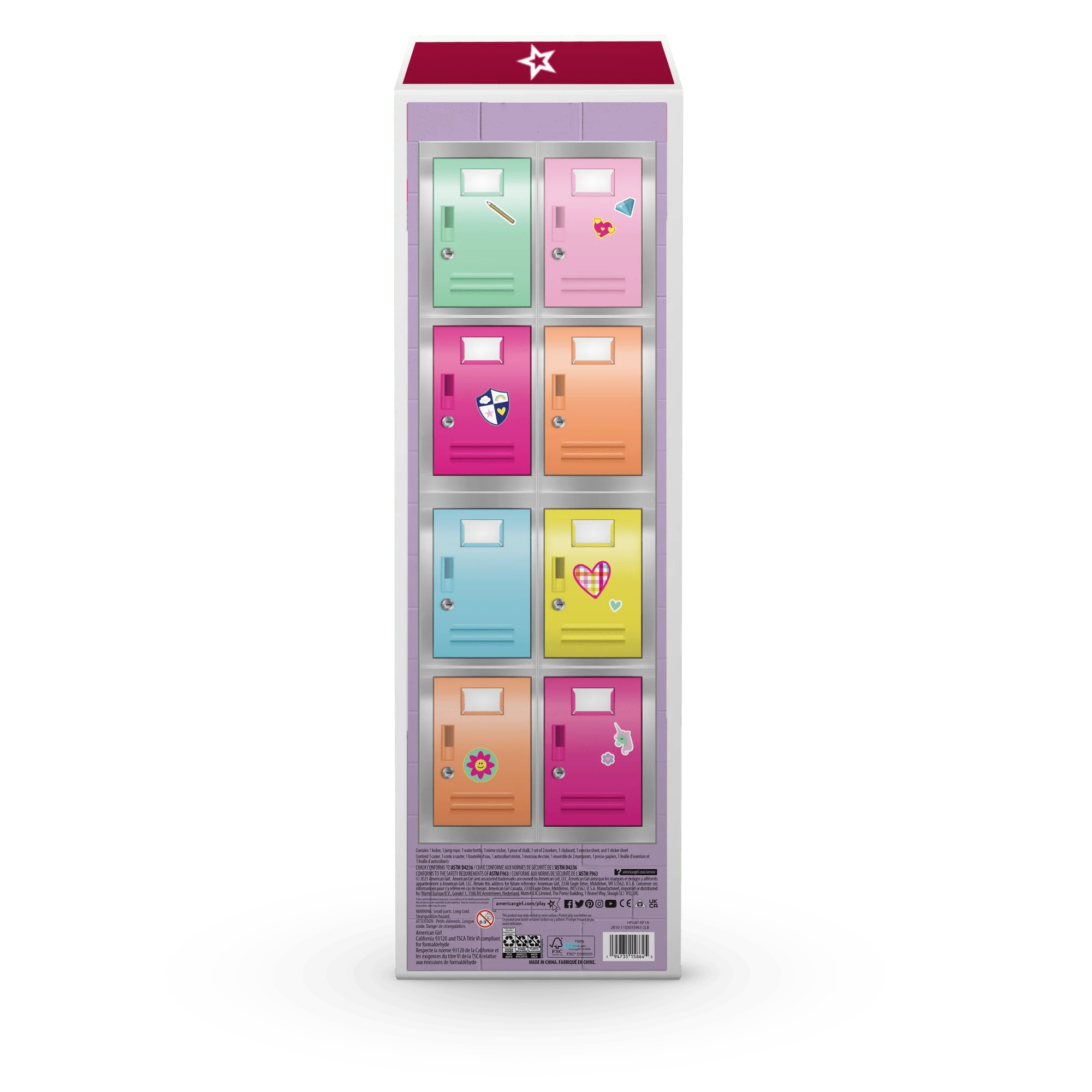 Colorful Cubbies Locker Set for 18-inch Dolls