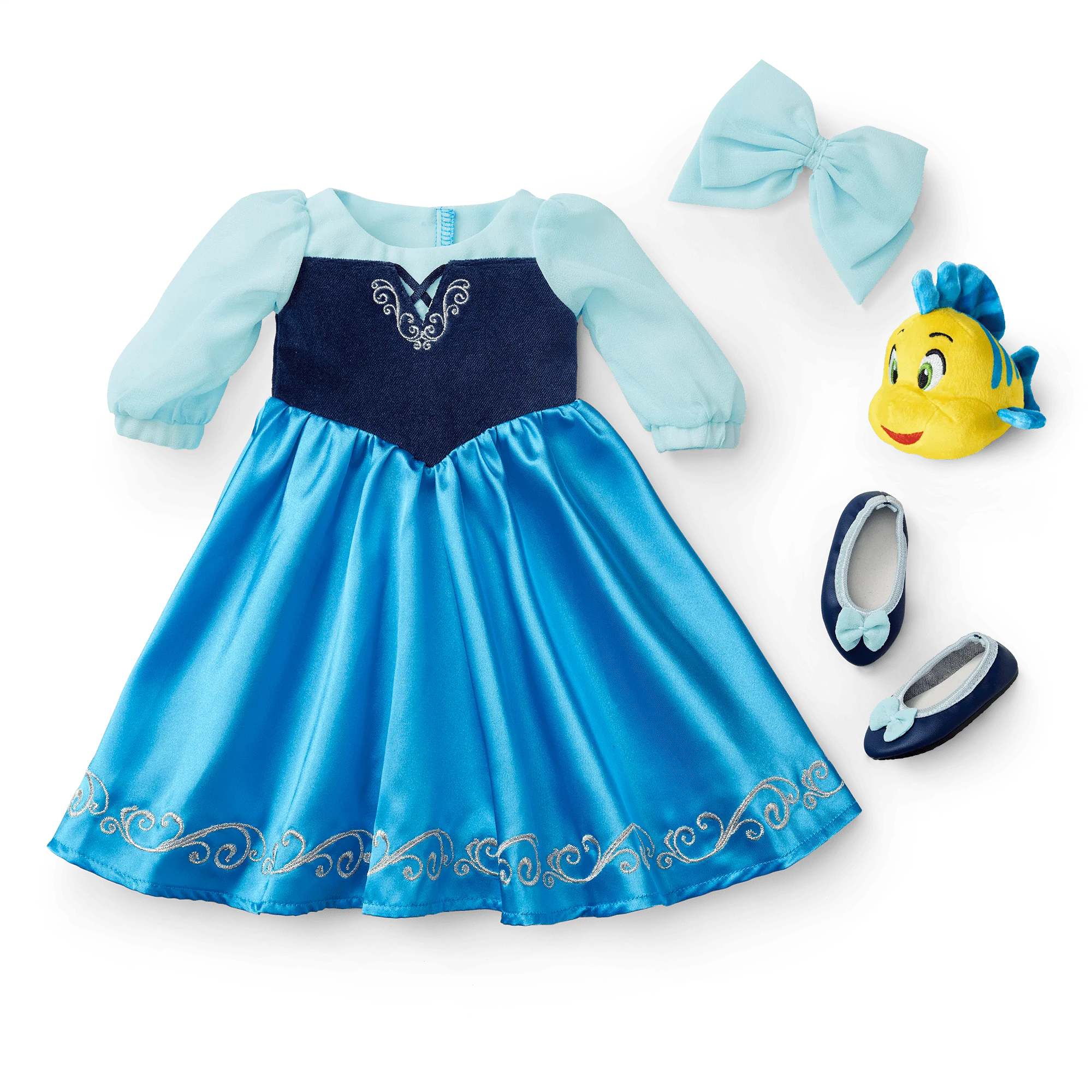 American Girl® Disney Princess Ariel Day Dress, Flounder & Accessories for 18-inch Dolls
