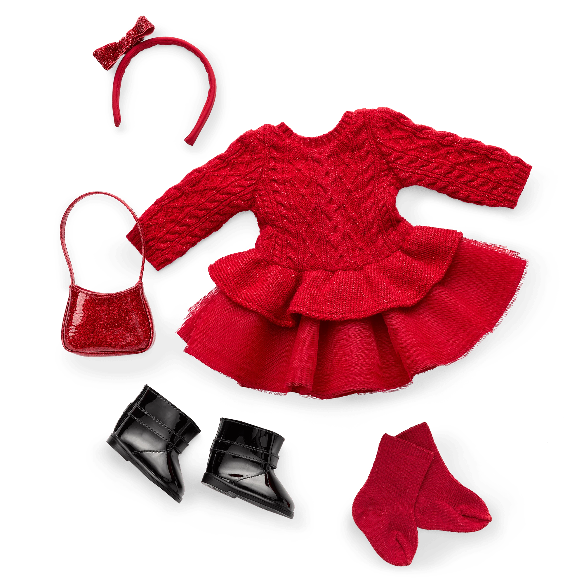 American Girl® x Something Navy Crimson Sparkle Sweater Dress for 18-inch Dolls