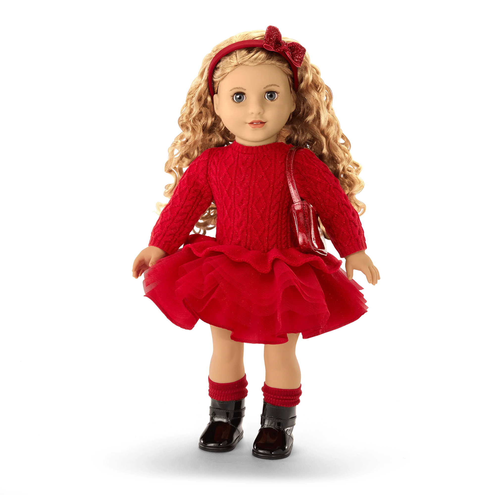American Girl® x Something Navy Crimson Sparkle Sweater Dress for 18-inch Dolls