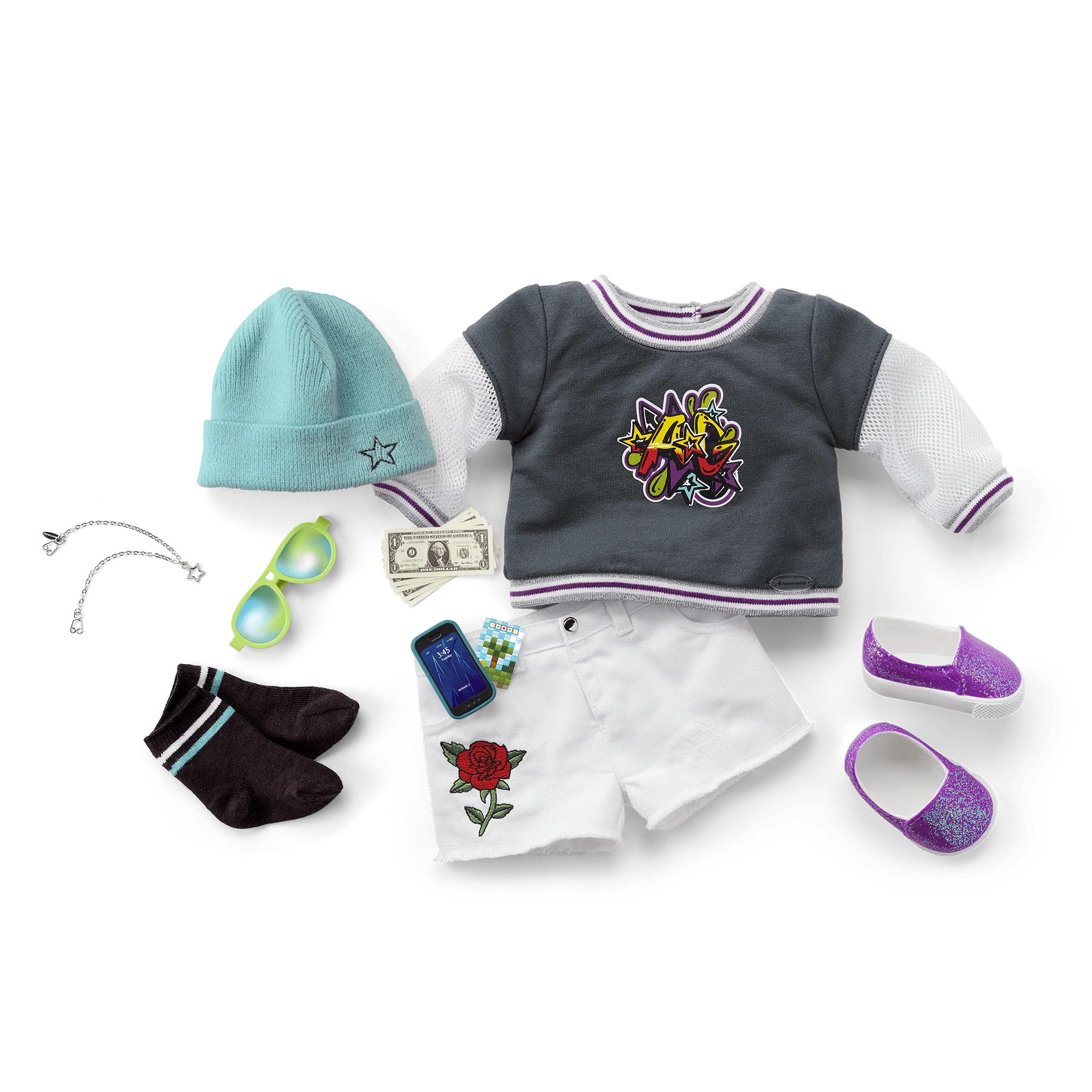 Truly Me™ Doll #91 in Girly Graffiti + Chic & Stylish Accessories