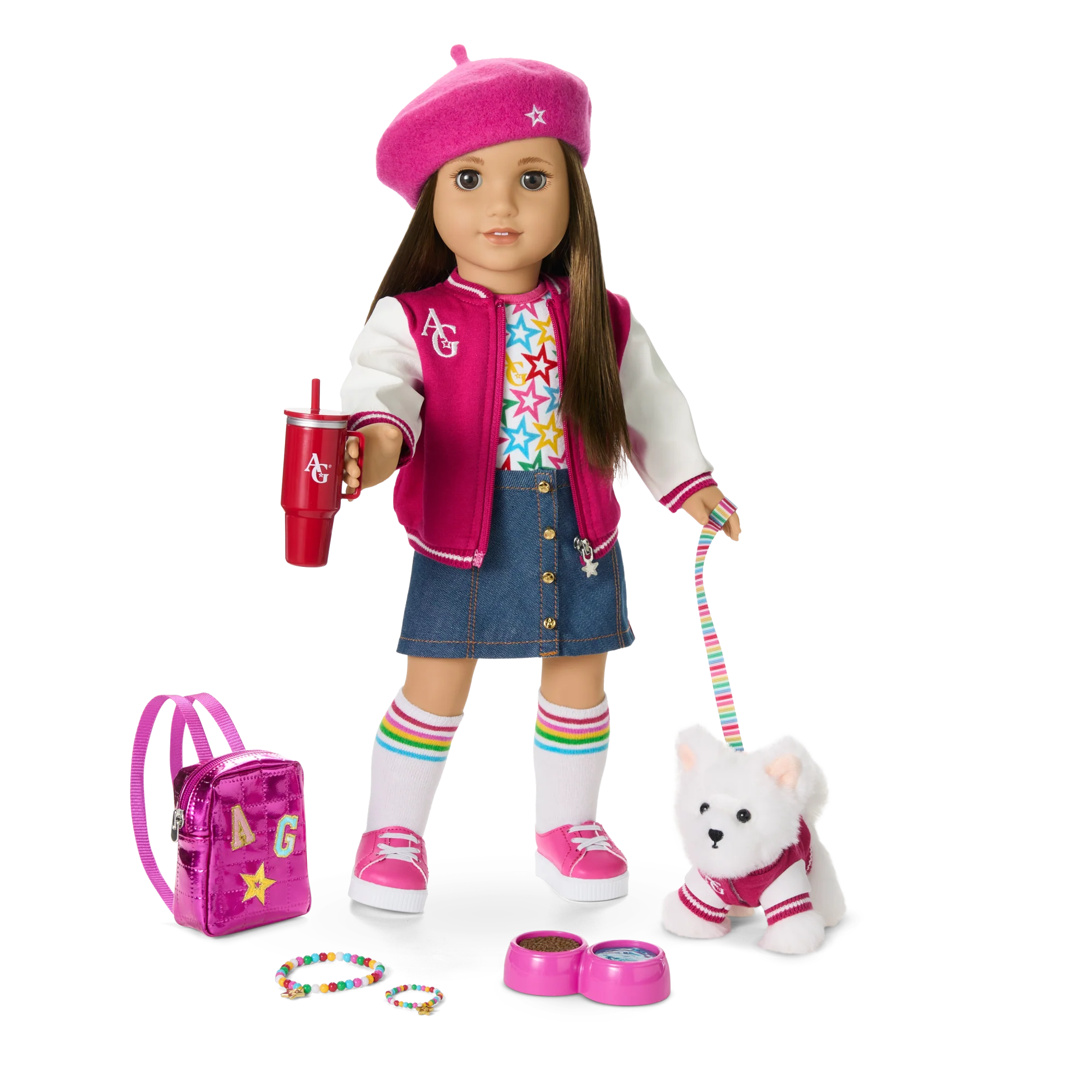 Truly Me™ 18-inch Doll #107, Puppy, Mini Backpack & Accessories AG™ Star Squad Bundle
