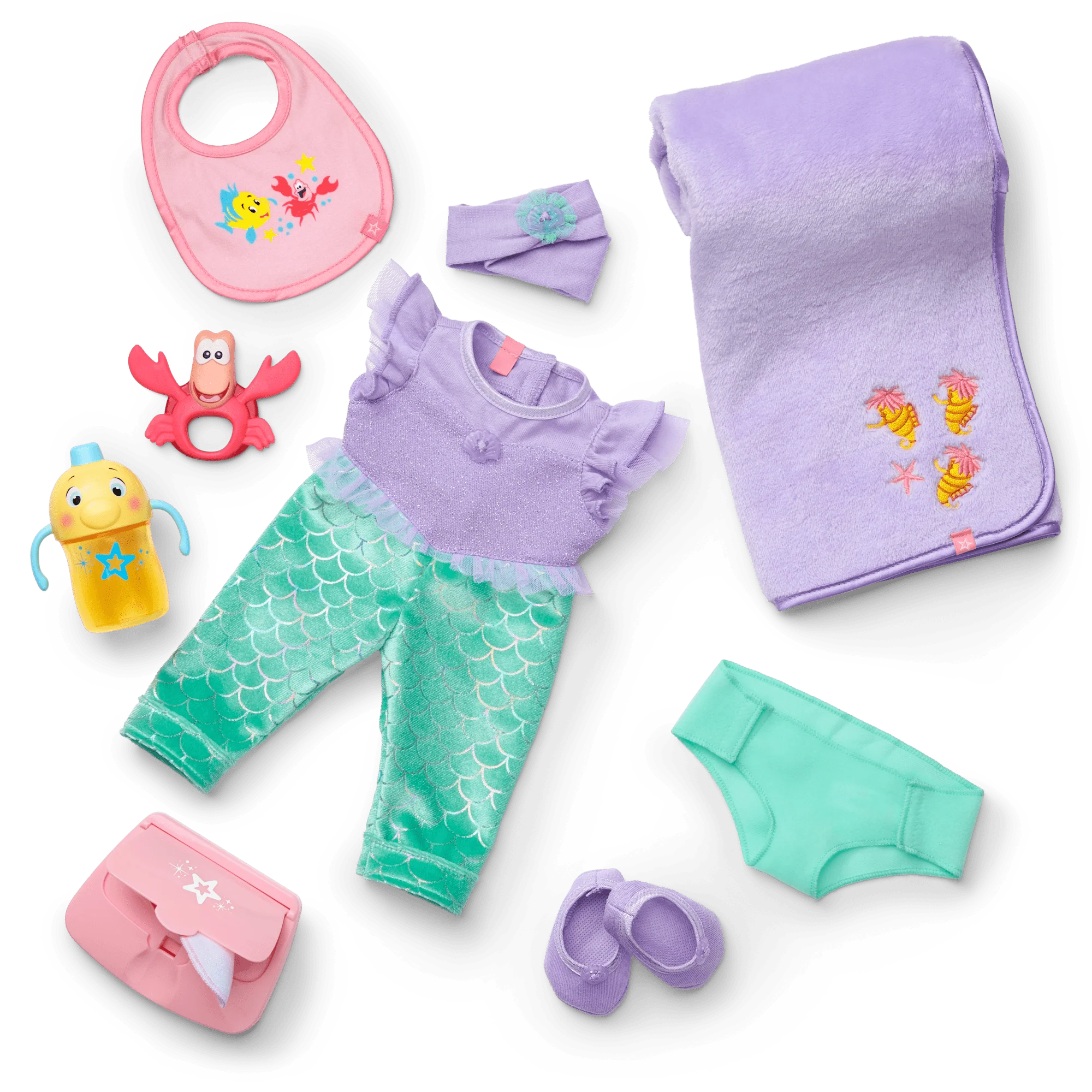 Disney Princess Ariel Cuddle & Care Set with Bitty Baby® Doll by American Girl®