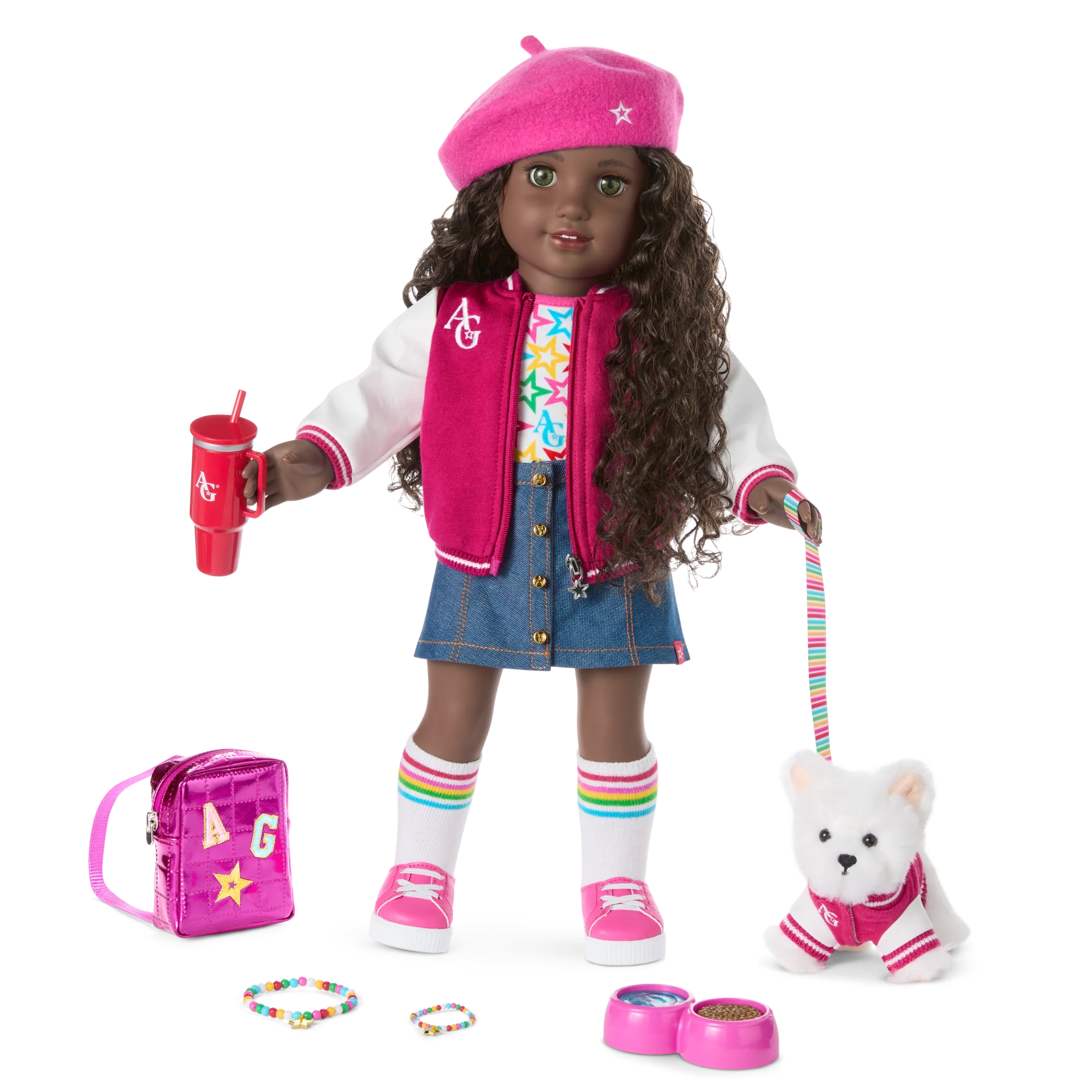 Truly Me™ 18-inch Doll #127, Puppy, Mini Backpack & Accessories AG™ Star Squad Bundle