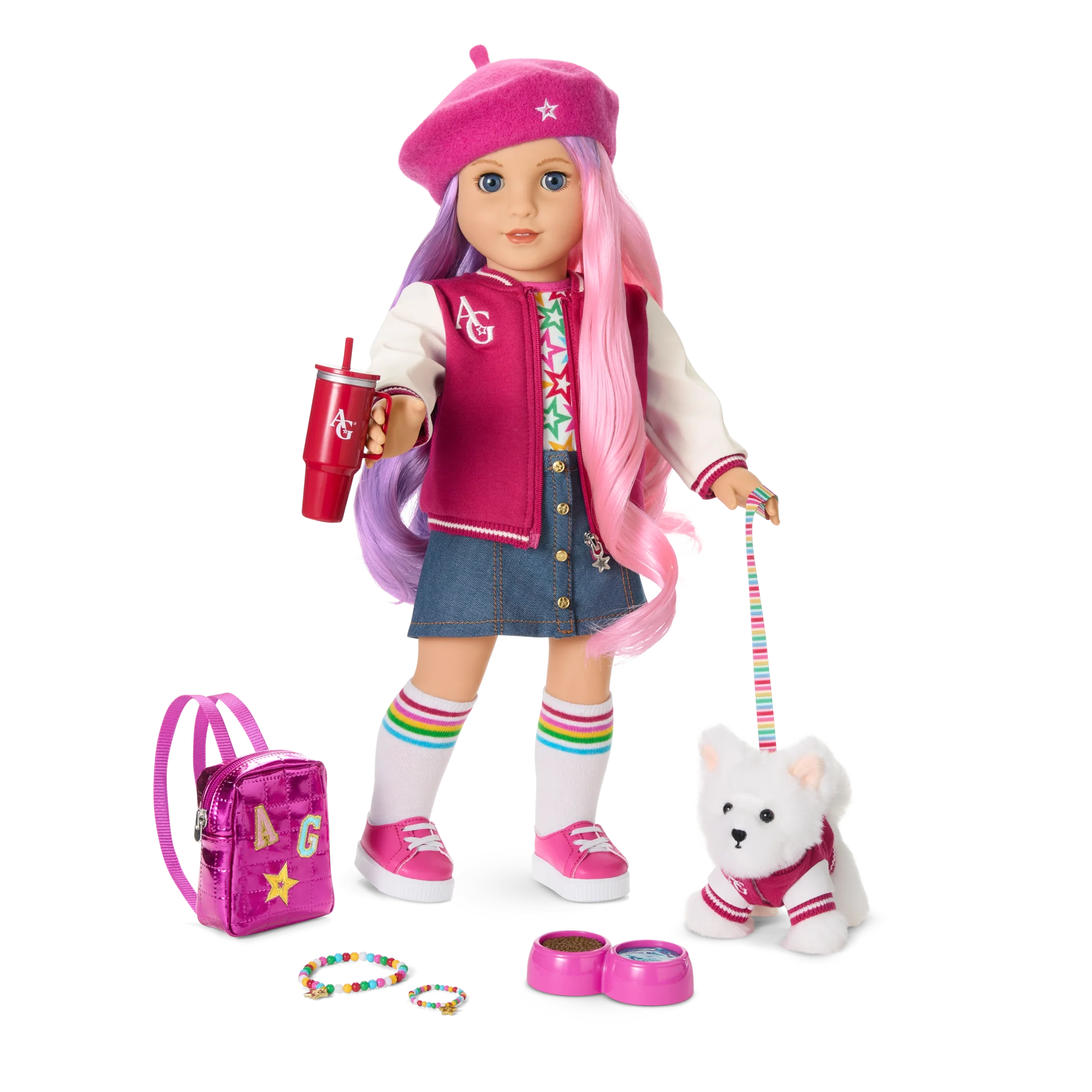 Truly Me™ 18-inch Doll #116, Puppy, Mini Backpack & Accessories AG™ Star Squad Bundle