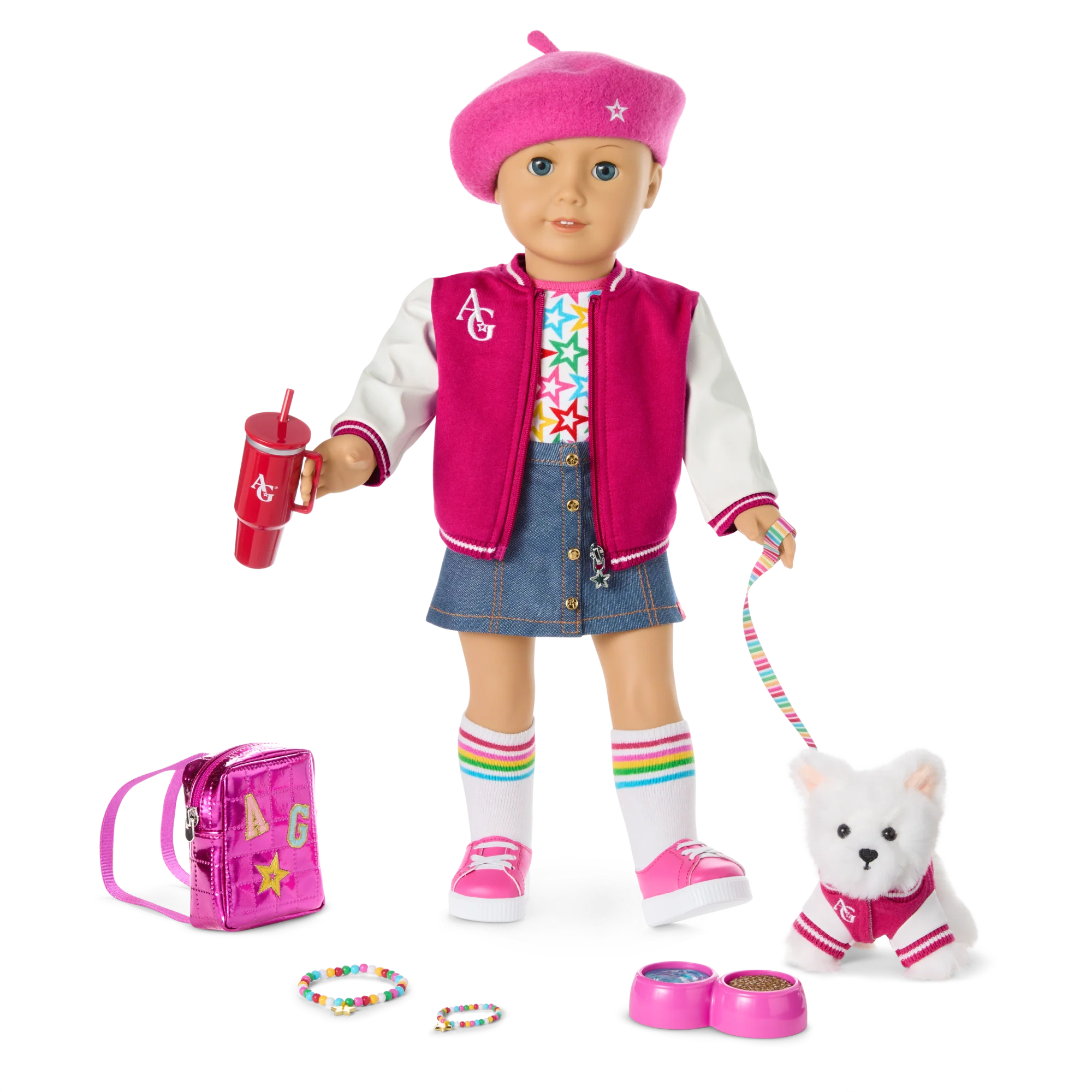 Truly Me™ 18-inch Doll #105, Puppy, Mini Backpack & Accessories AG™ Star Squad Bundle