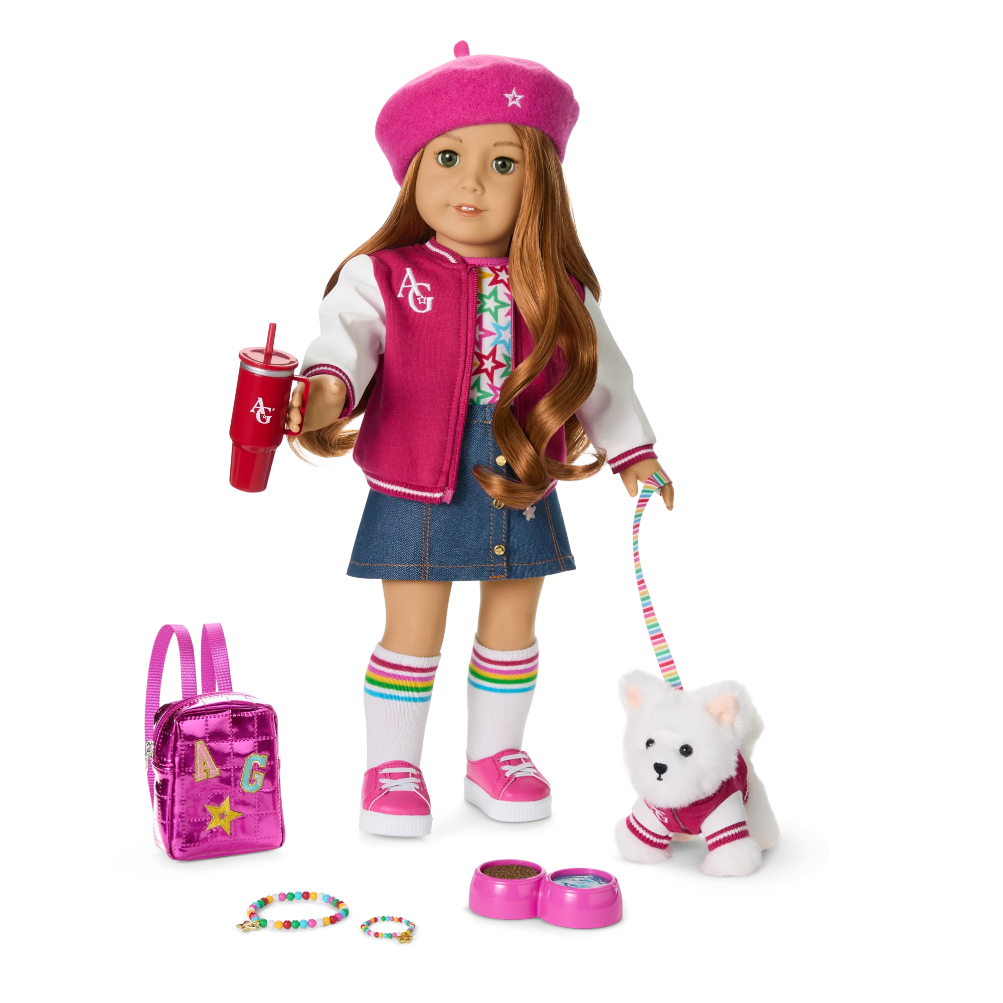 Truly Me™ 18-inch Doll #103, Puppy, Mini Backpack & Accessories AG™ Star Squad Bundle
