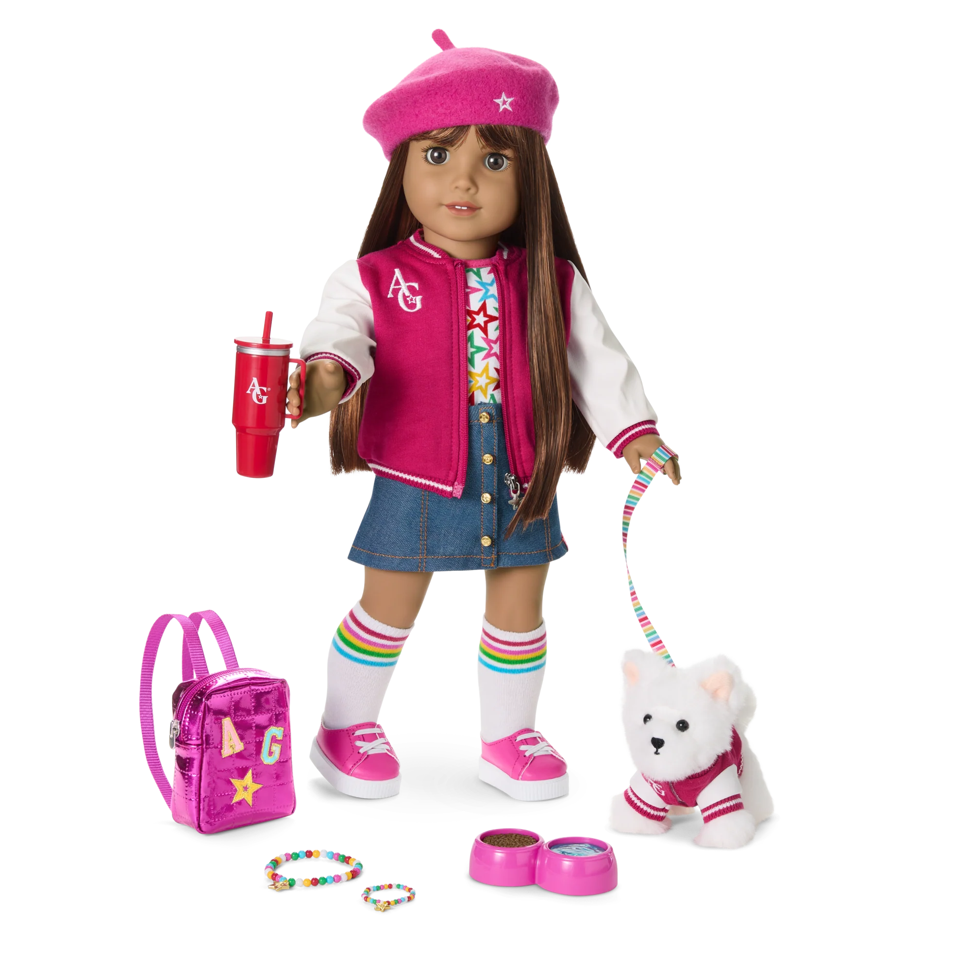 Truly Me™ 18-inch Doll #122, Puppy, Mini Backpack & Accessories AG™ Star Squad Bundle