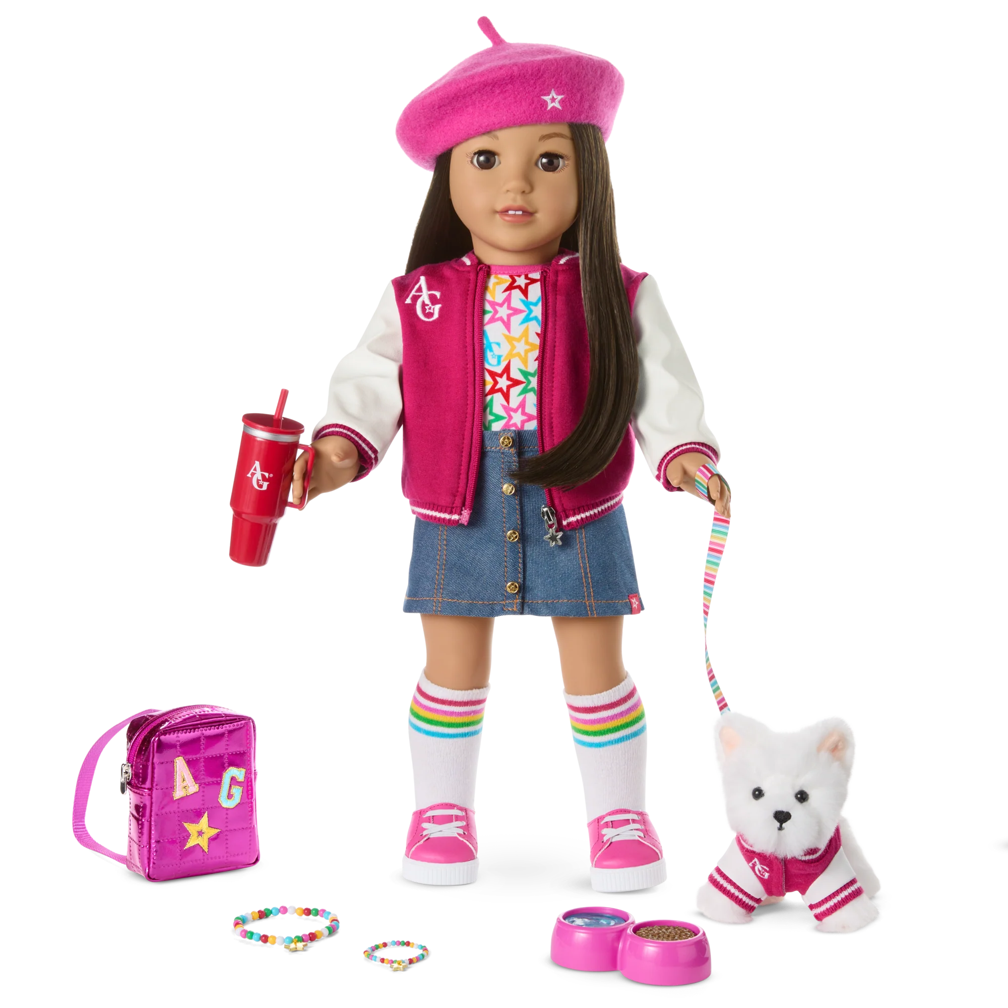 Truly Me™ 18-inch Doll #124, Puppy, Mini Backpack & Accessories AG™ Star Squad Bundle