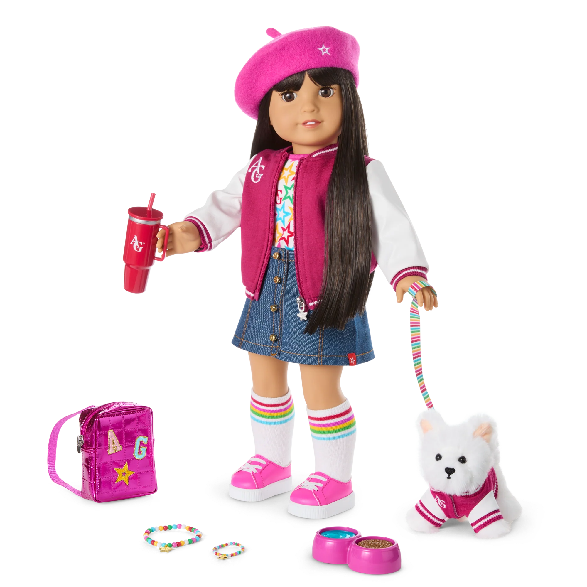 Truly Me™ 18-inch Doll #130, Puppy, Mini Backpack & Accessories AG™ Star Squad Bundle