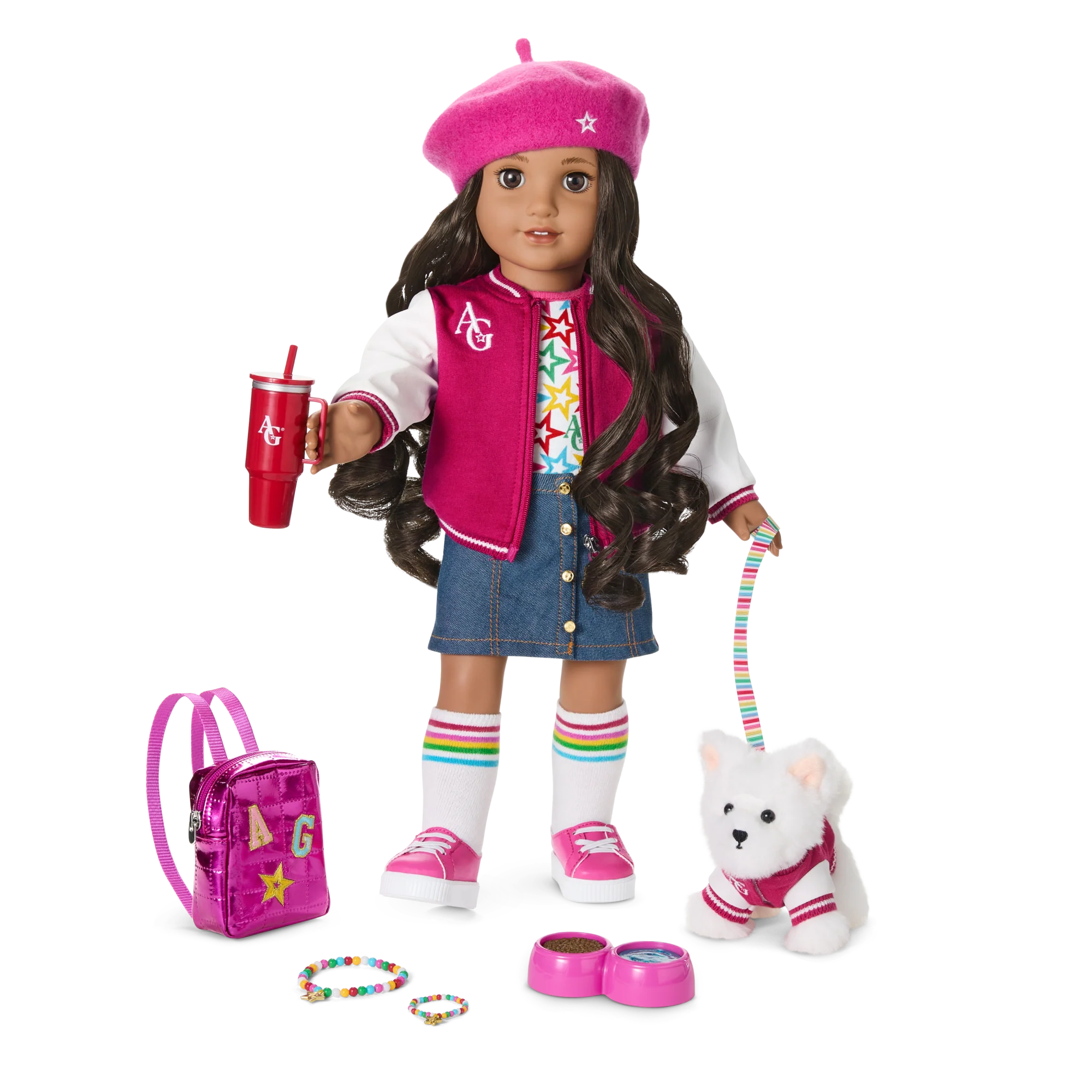 Truly Me™ 18-inch Doll #108, Puppy, Mini Backpack & Accessories AG™ Star Squad Bundle