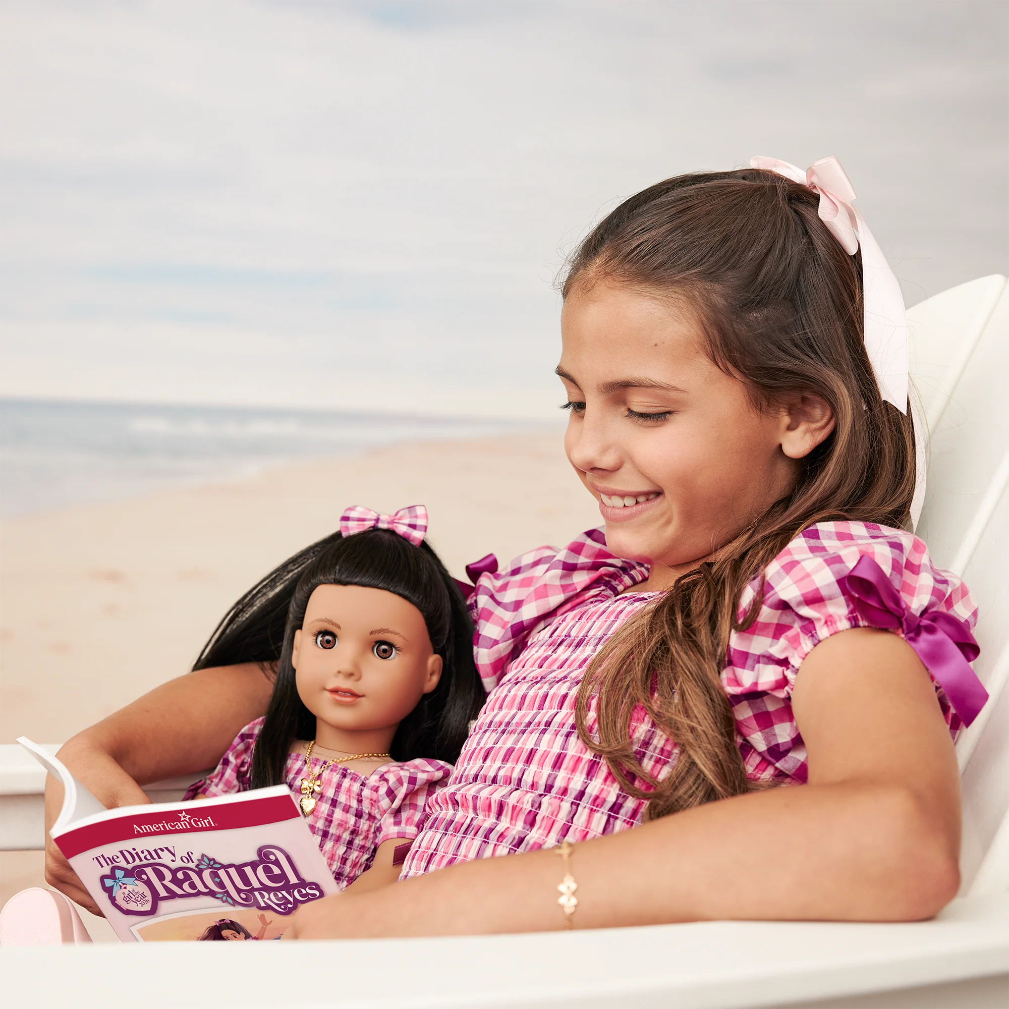 Raquel’s™ Gingham Ruffle Outfit for Girls & 18-inch Dolls + Raquel Doll (Girl of the Year™ 2026)