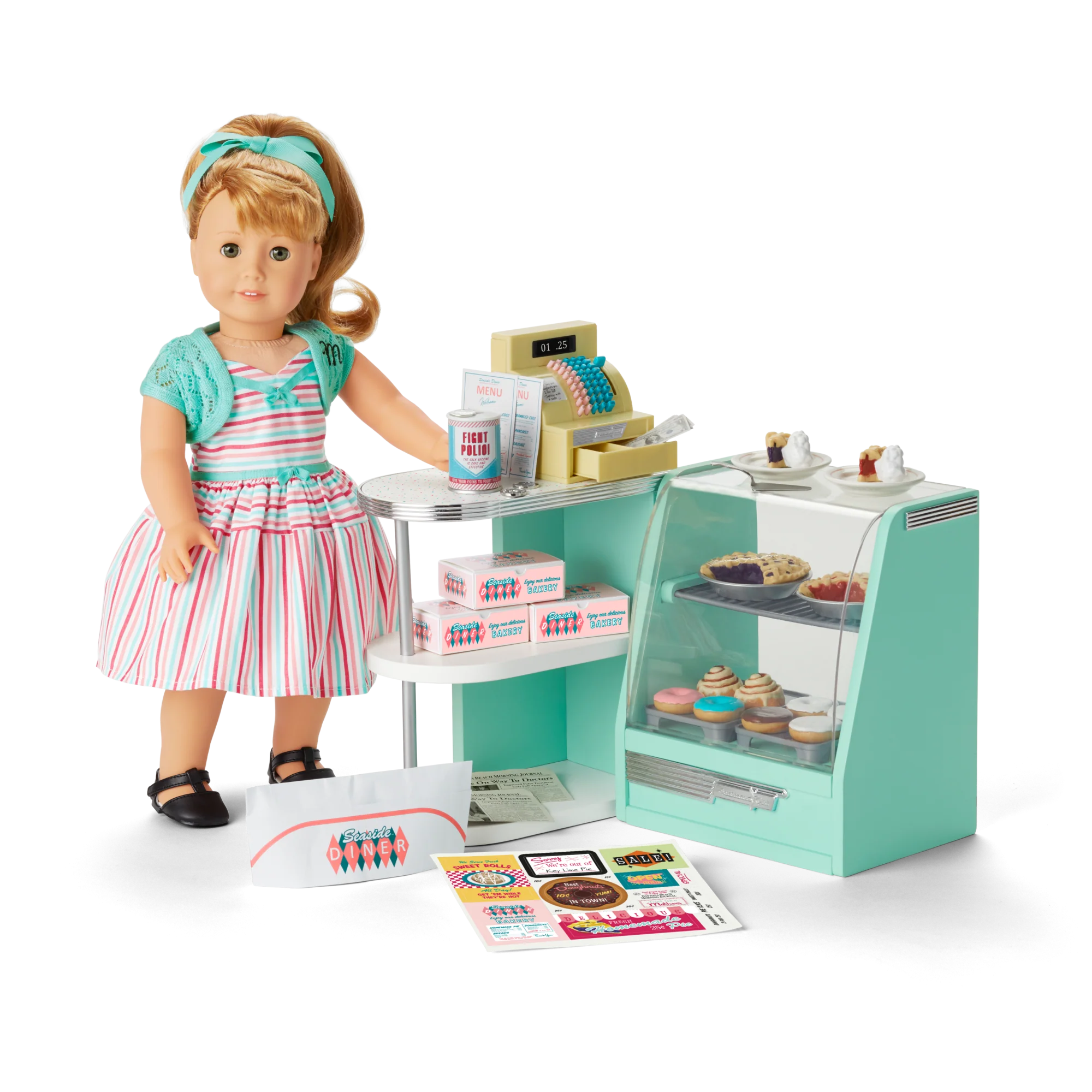 Maryellen’s™ Seaside Diner Bakery Case for 18-inch Dolls (Historical Characters)