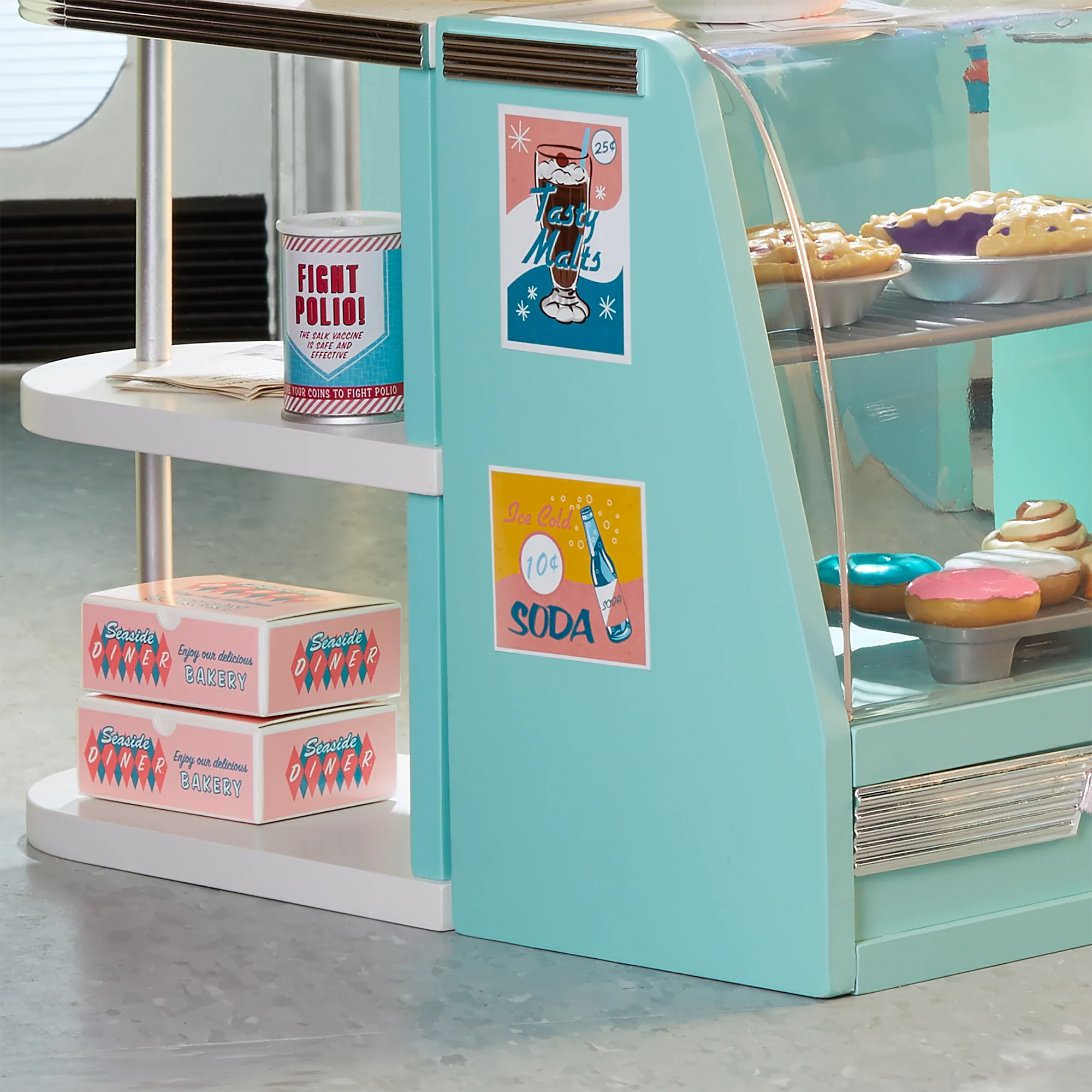 Maryellen’s™ Seaside Diner Bakery Case for 18-inch Dolls (Historical Characters)