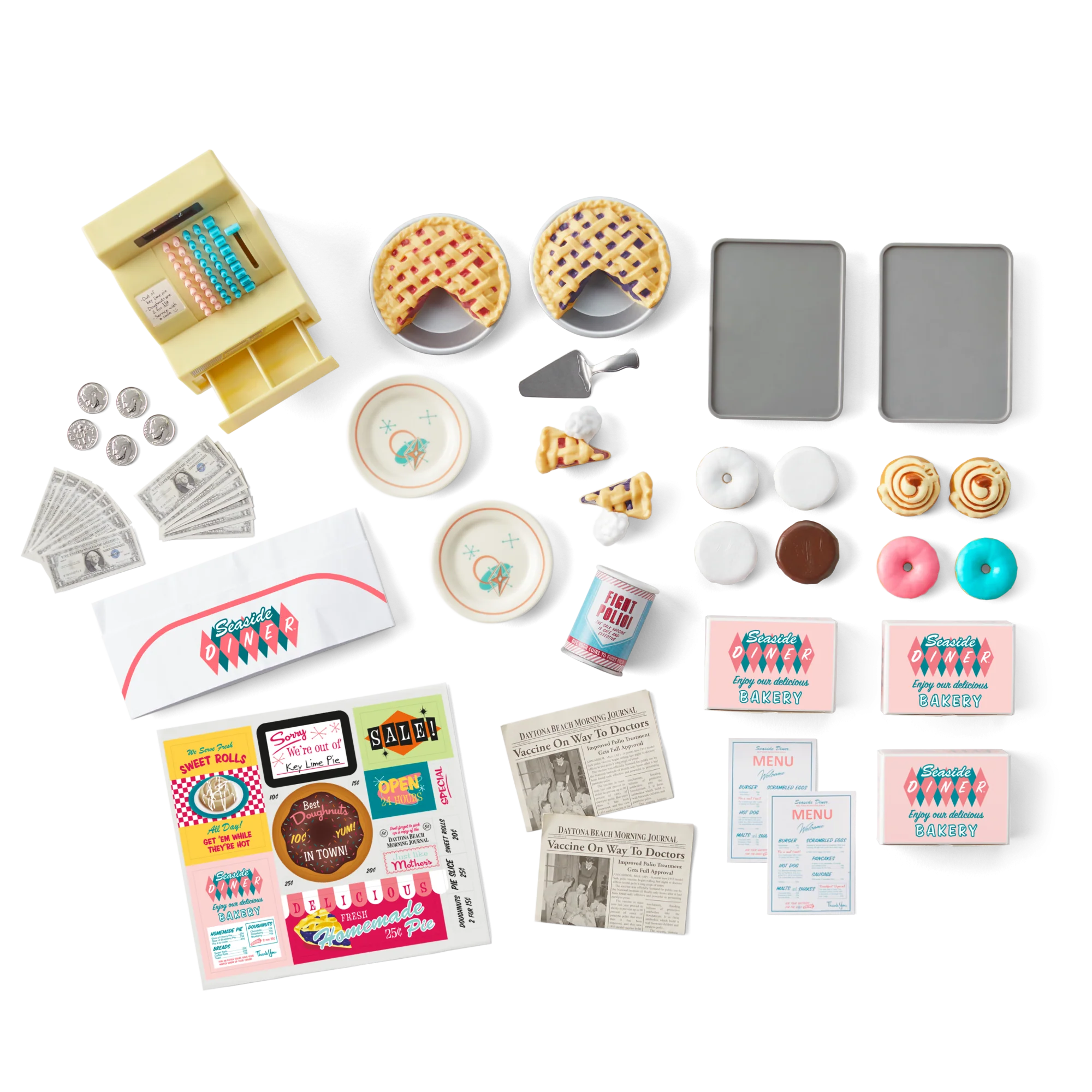 Maryellen’s™ Seaside Diner Bakery Case for 18-inch Dolls (Historical Characters)