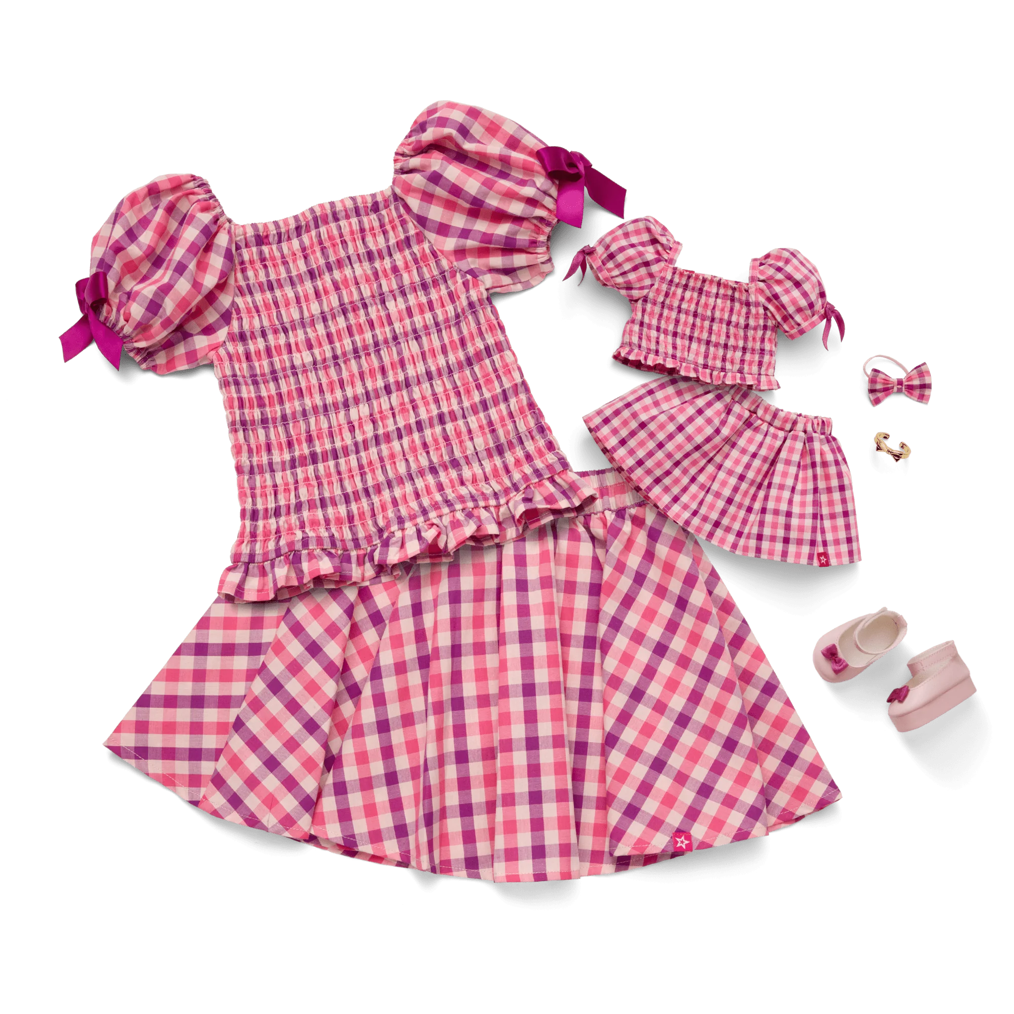 Raquel’s™ Gingham Ruffle Outfit for Girls & 18-inch Dolls + Raquel Doll (Girl of the Year™ 2026)