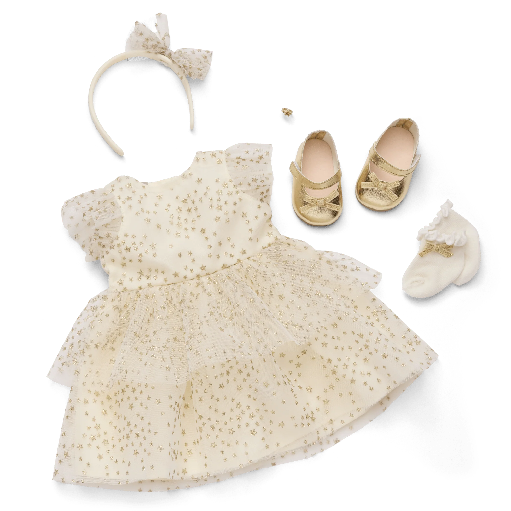 American Girl® x Janie and Jack Sparkly Cream Celebration Dress for 18-inch Dolls