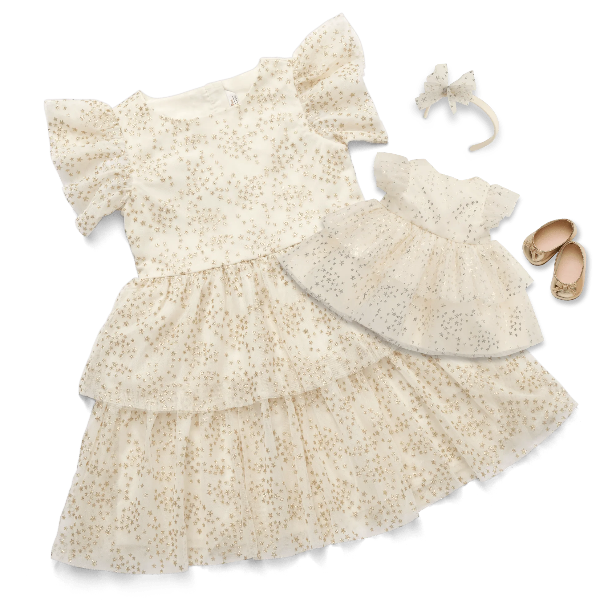 American Girl® x Janie and Jack Sparkly Cream Celebration Dress for Little Girls & Bitty Baby® Dolls