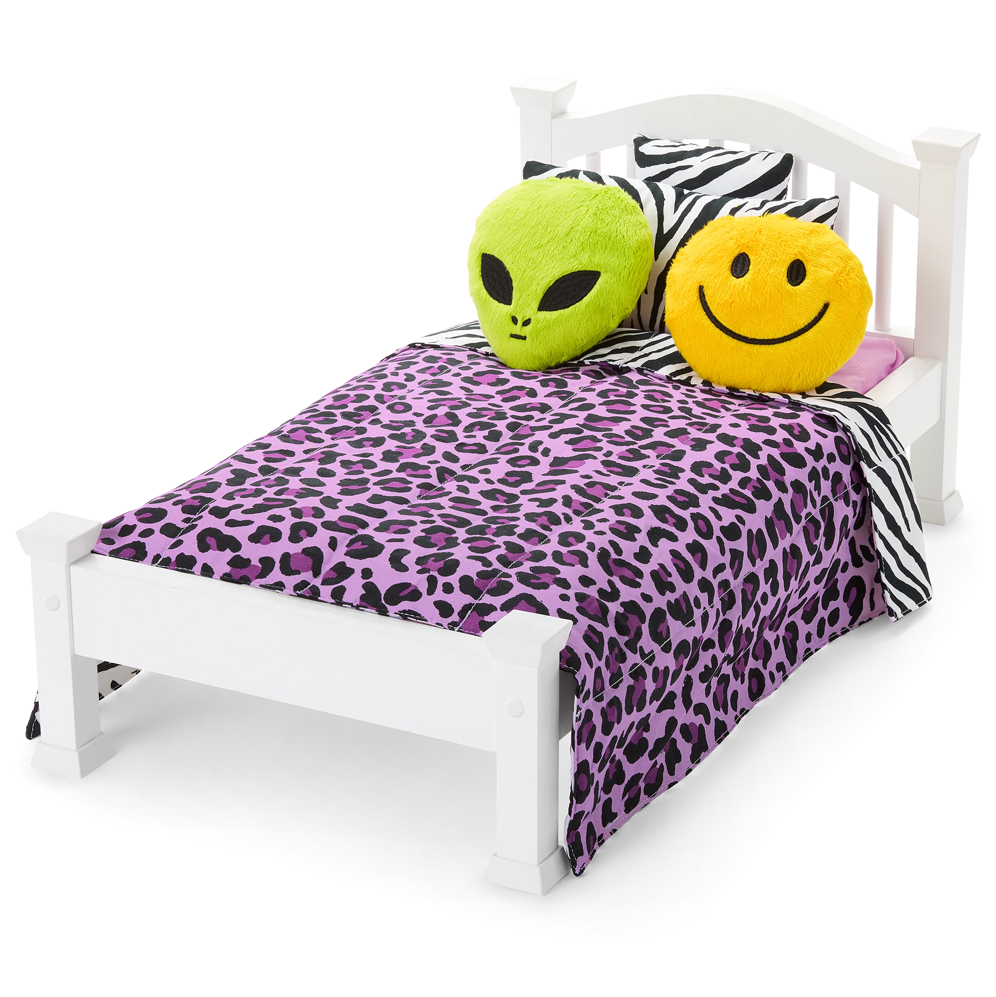 Nicki’s™ Bed & Animal-Print Bedding Set for 18-inch Dolls (Historical Characters)