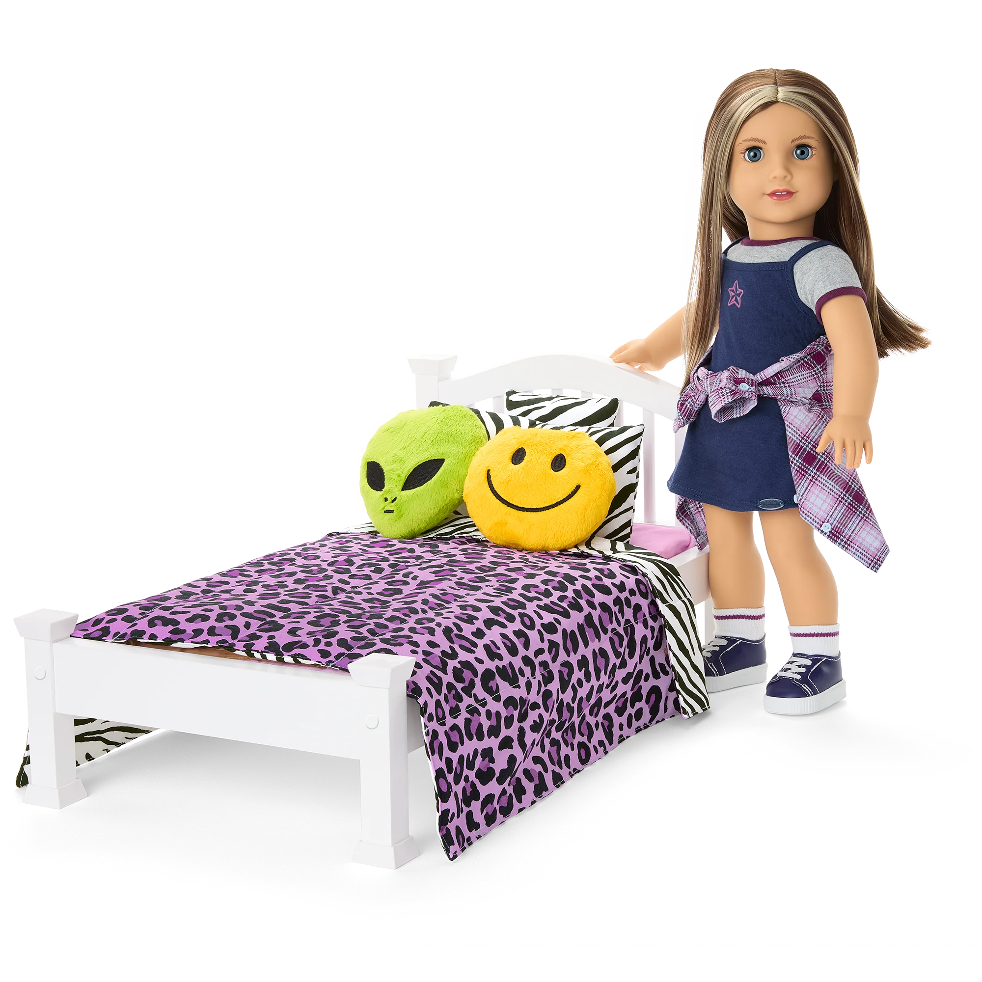 Nicki’s™ Bed & Animal-Print Bedding Set for 18-inch Dolls (Historical Characters)