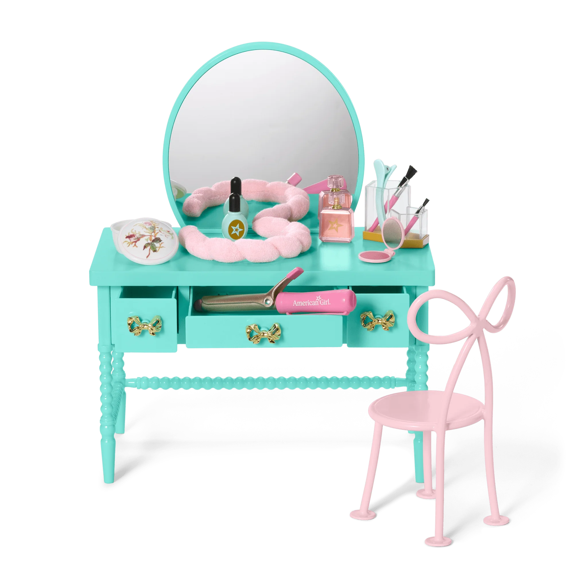 Raquel’s™ Vintage Vanity for 18-inch Dolls (Girl of the Year™ 2026) 16 Raquel’s™ Vintage Vanity for 18-inch Dolls (Girl of the Year™ 2026)