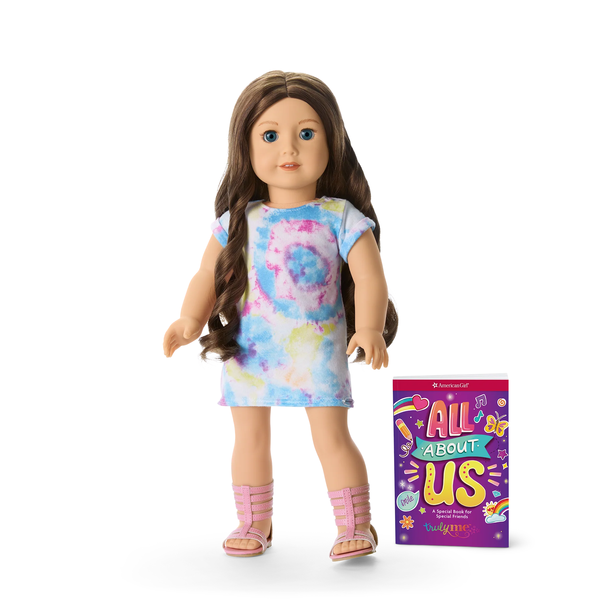 Truly Me™ 18-inch Doll #126 with long wavy brown hair