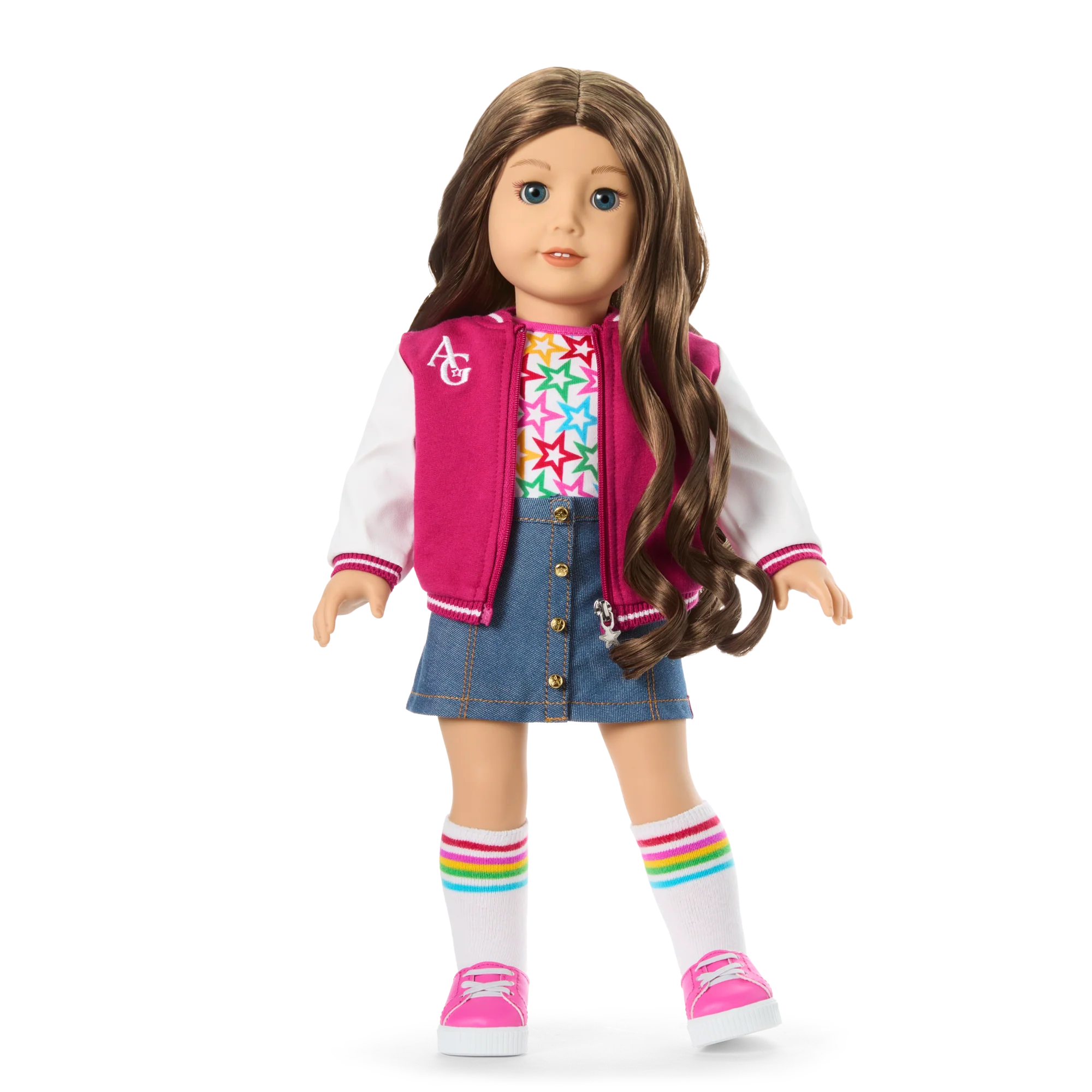 Truly Me™ 18-inch Doll #126 with wavy brown hair