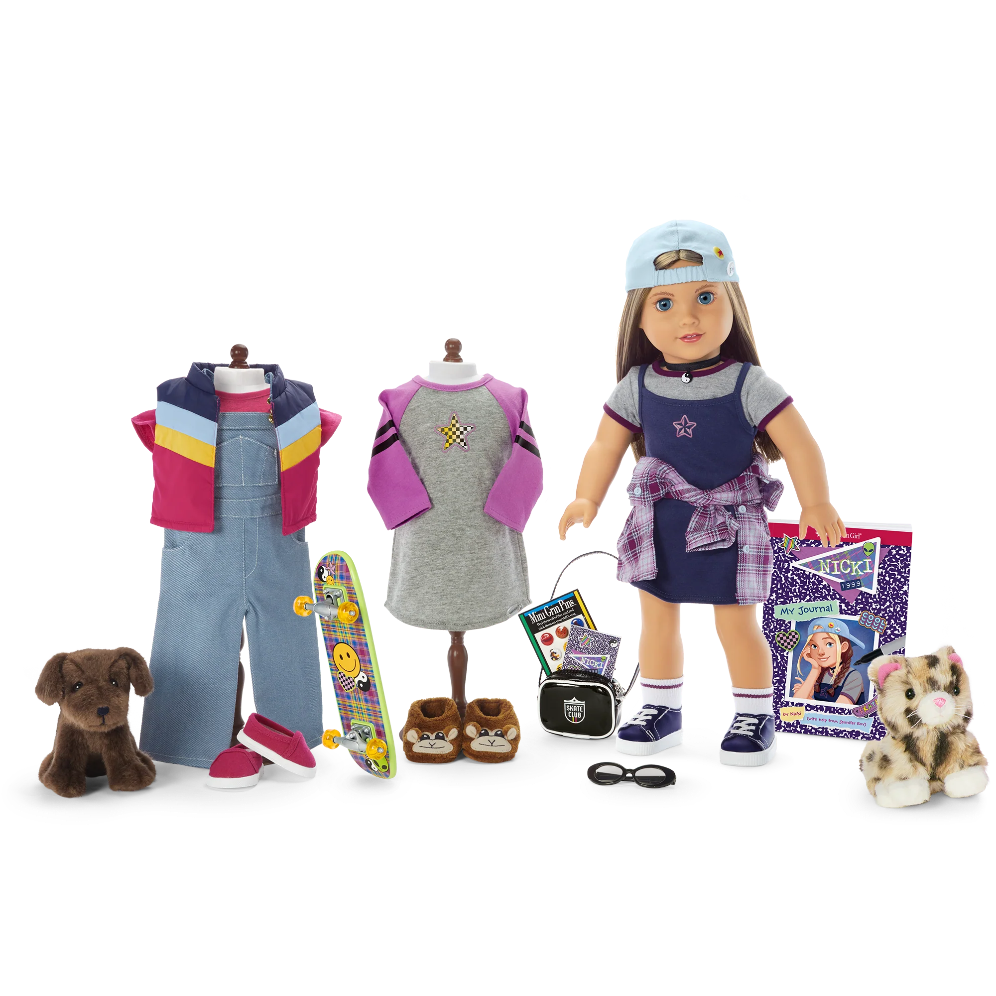 ’90s Twins Nicki’s™ Skateboarding Gift Set (Historical Characters)