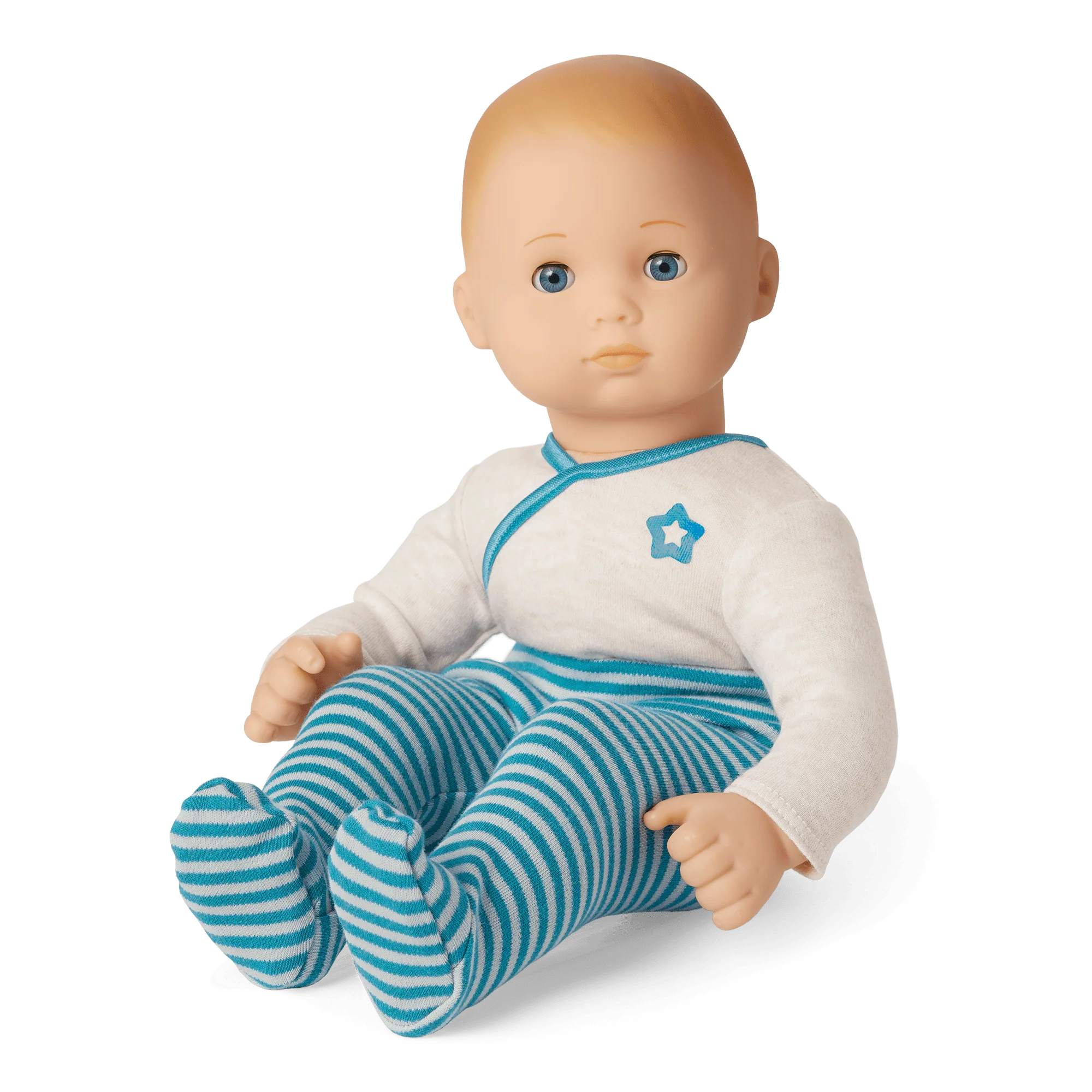 Bitty Baby® Doll #3 with blonde hair in Soft Blue
