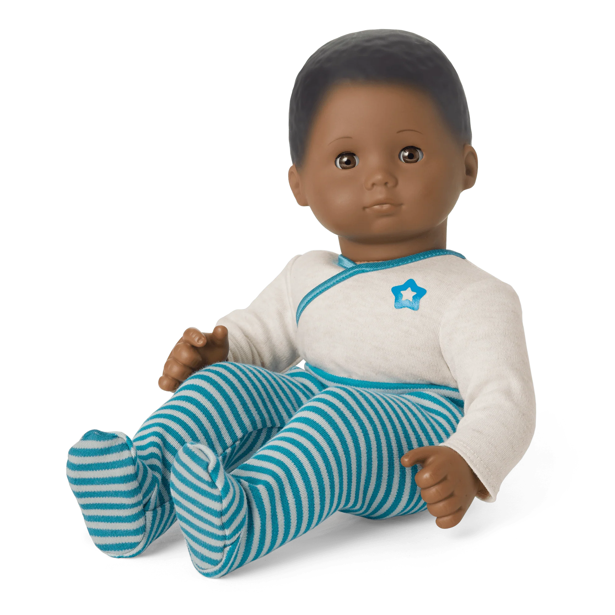 Bitty Baby® Doll #1 with black hair in Soft Blue