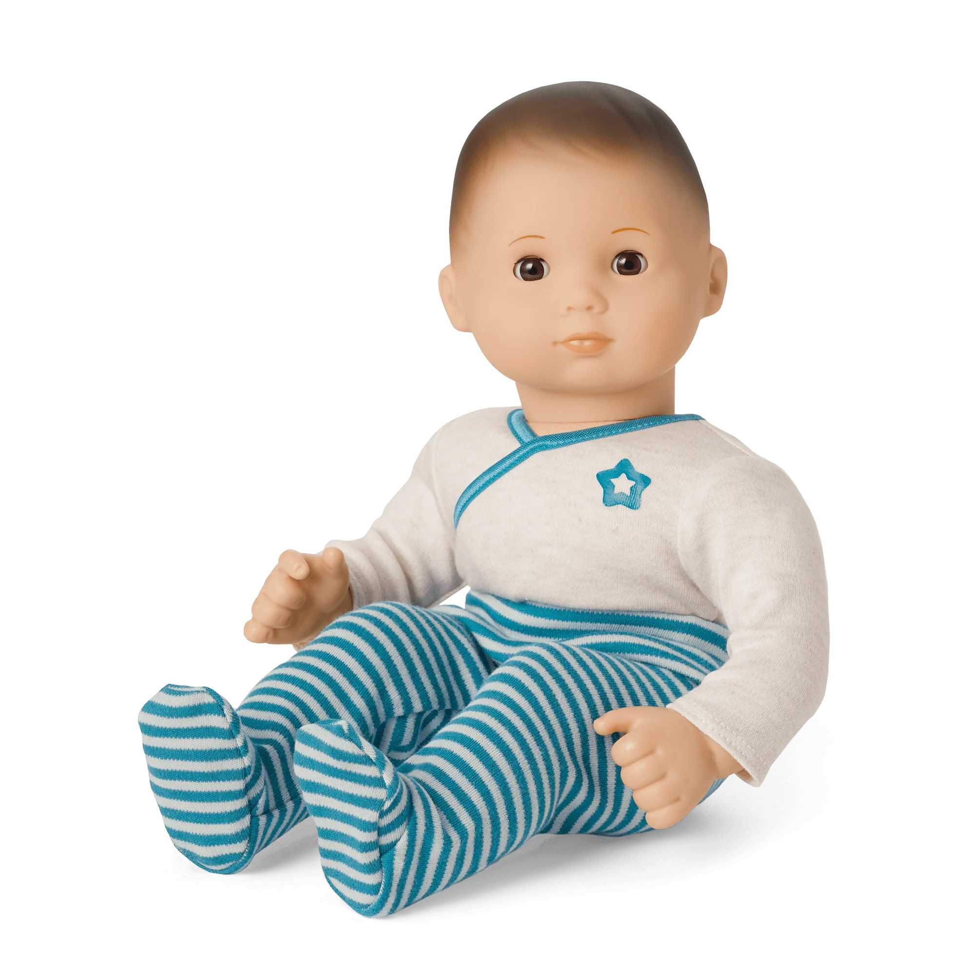 Bitty Baby® Doll #2 with brown hair in Soft Blue