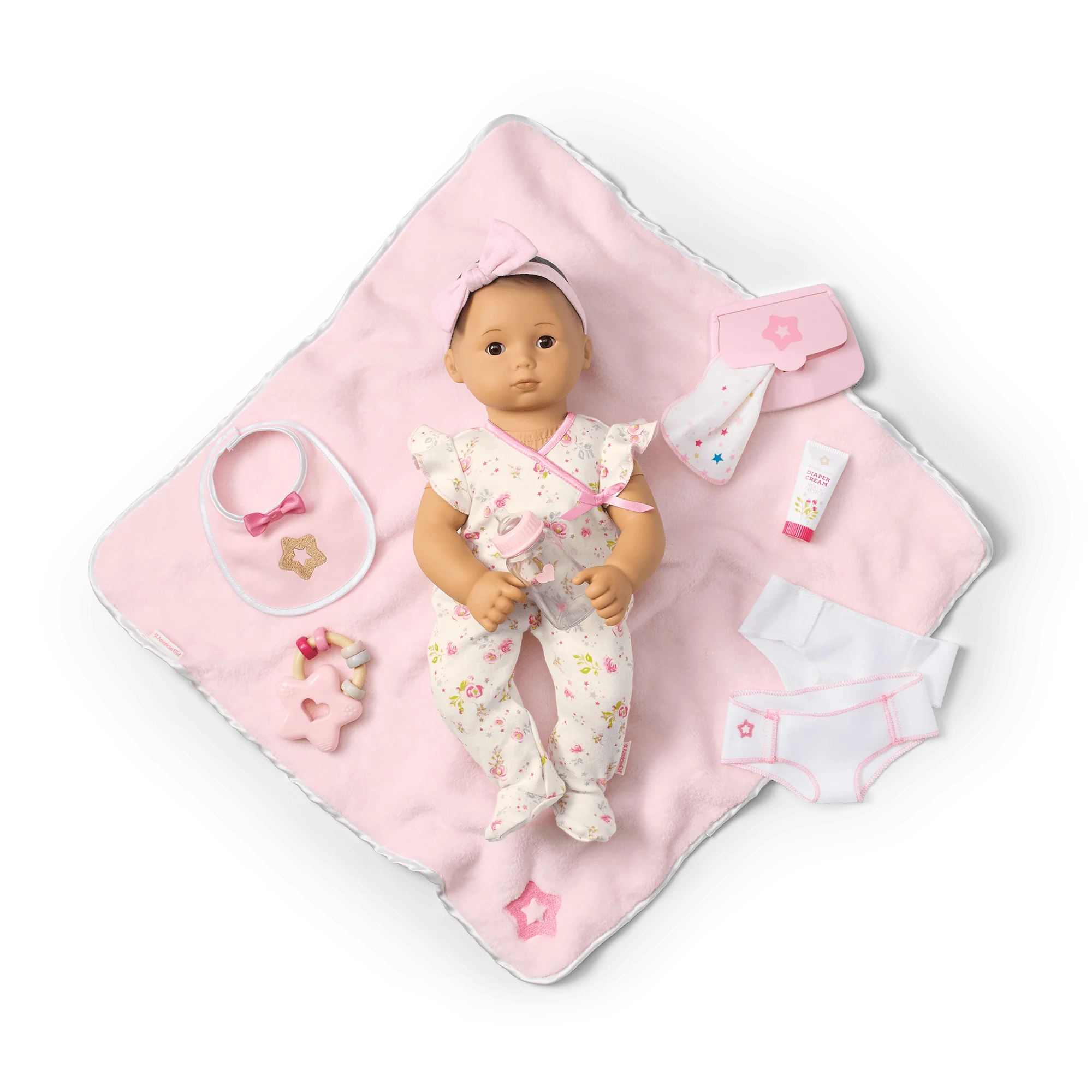 Bitty Baby® Doll #4 with black hair Care & Play Set