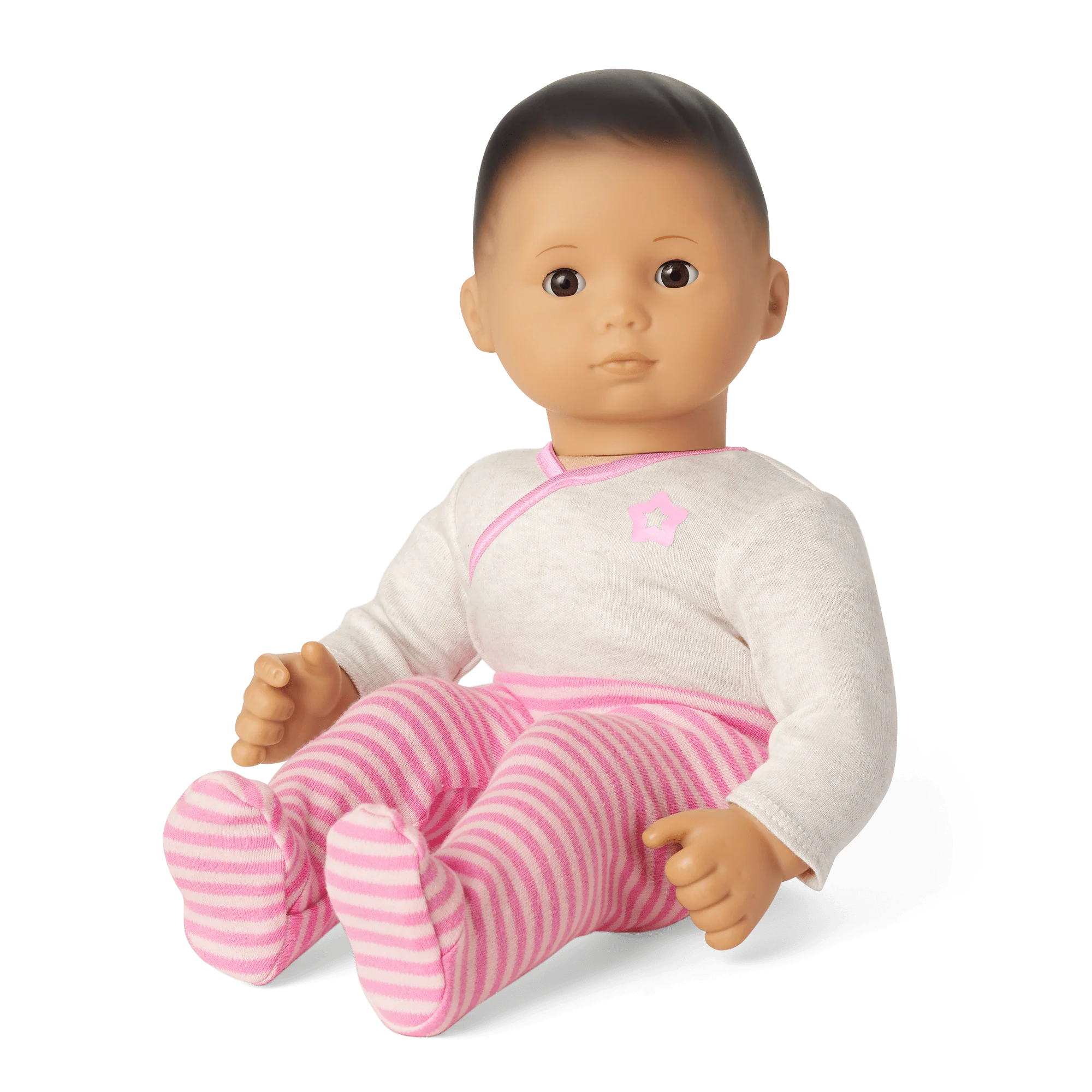 Bitty Baby® Doll #4 with black hair in Pretty Pink