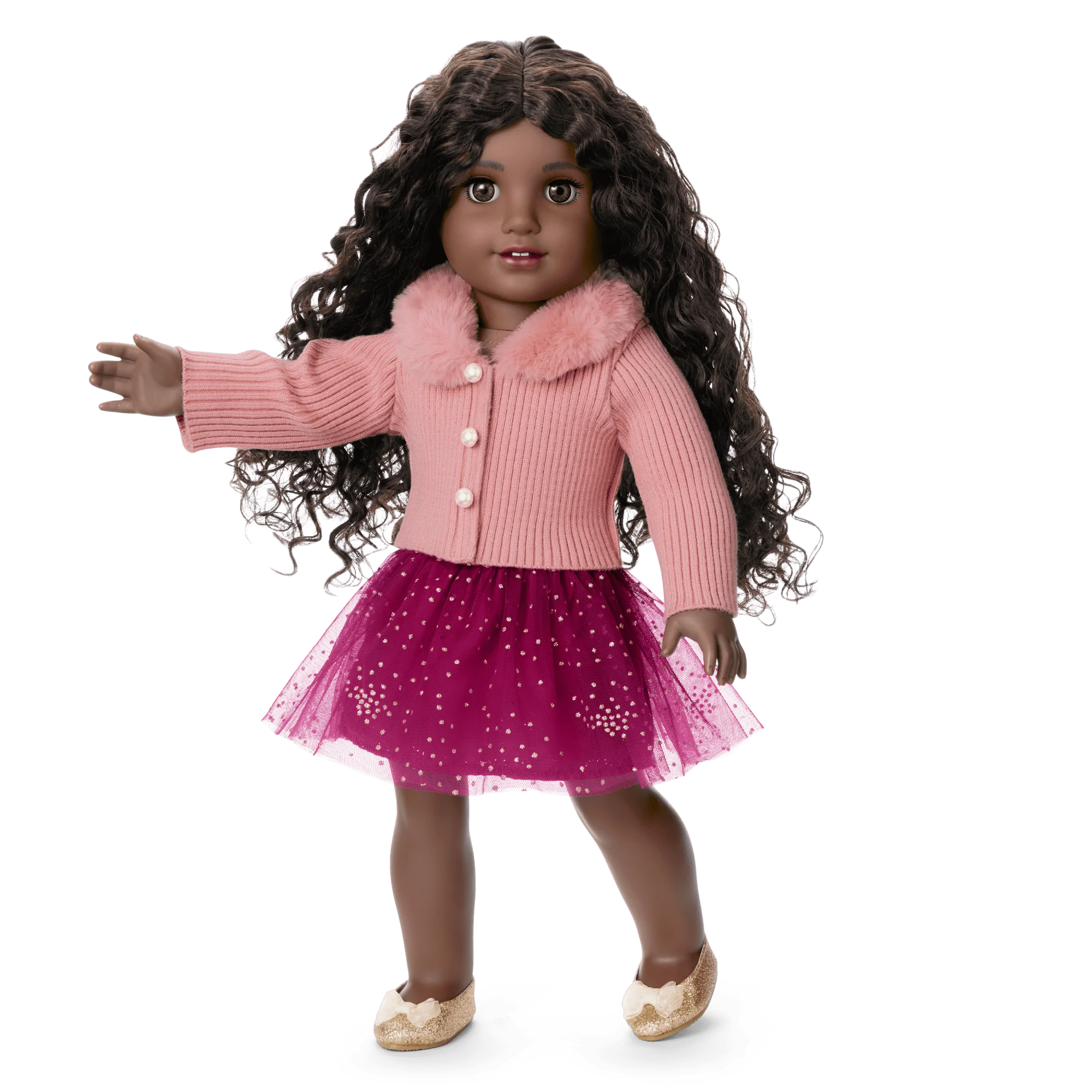 American Girl® x Janie and Jack Rosy Ribbed Cardigan for 18-inch Dolls