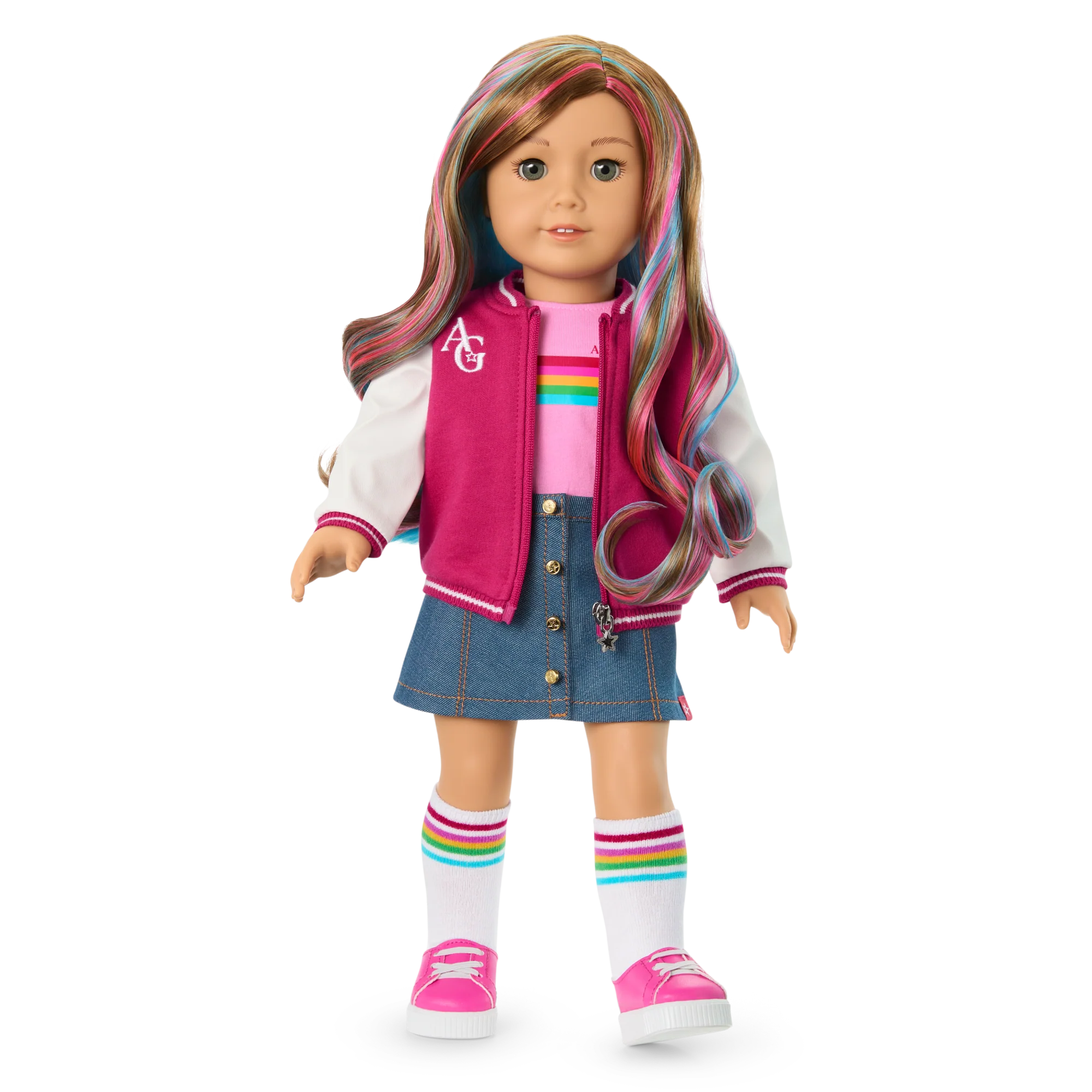 Truly Me™ 18-inch Doll #101 with wavy caramel hair