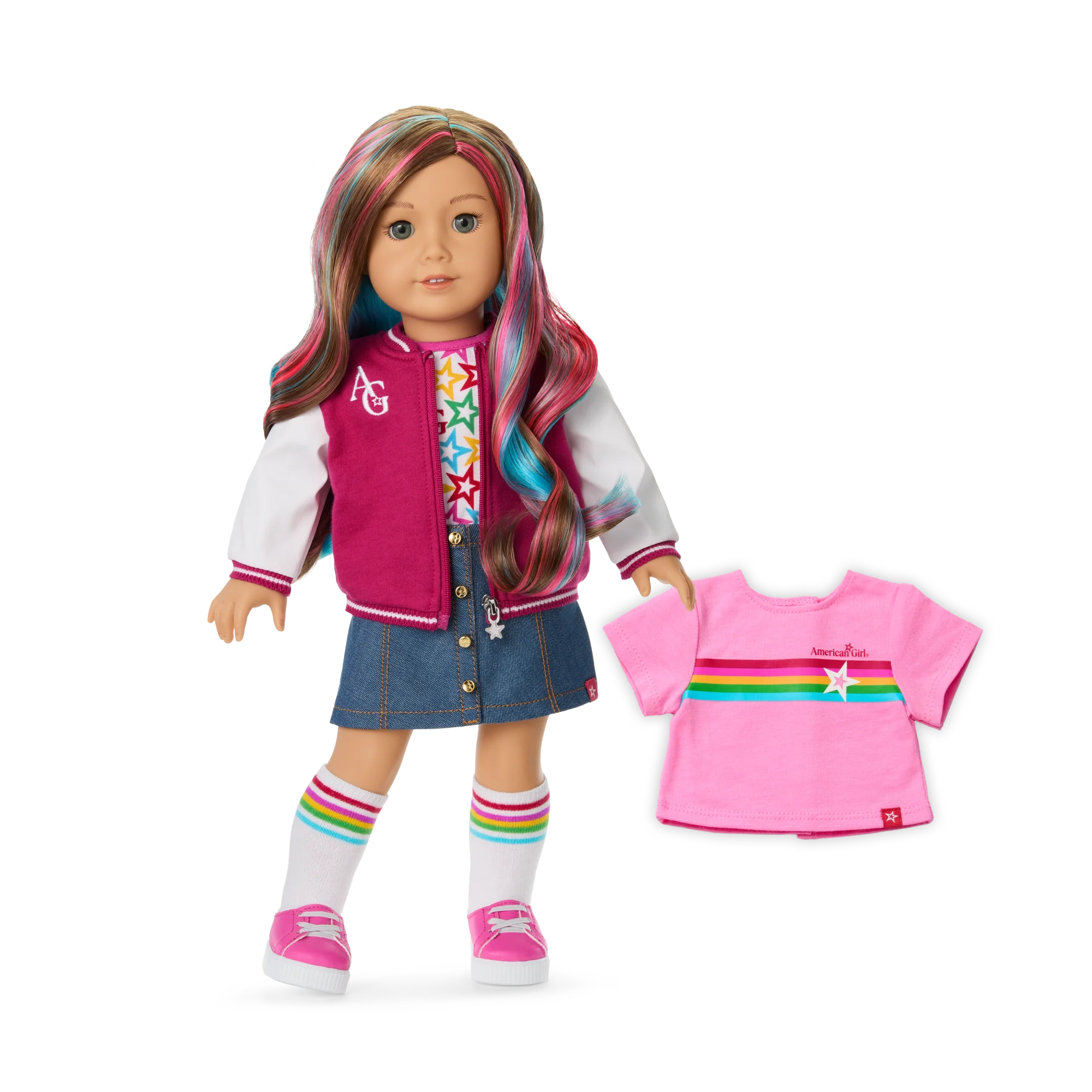 Truly Me™ 18-inch Doll #101 with wavy caramel hair